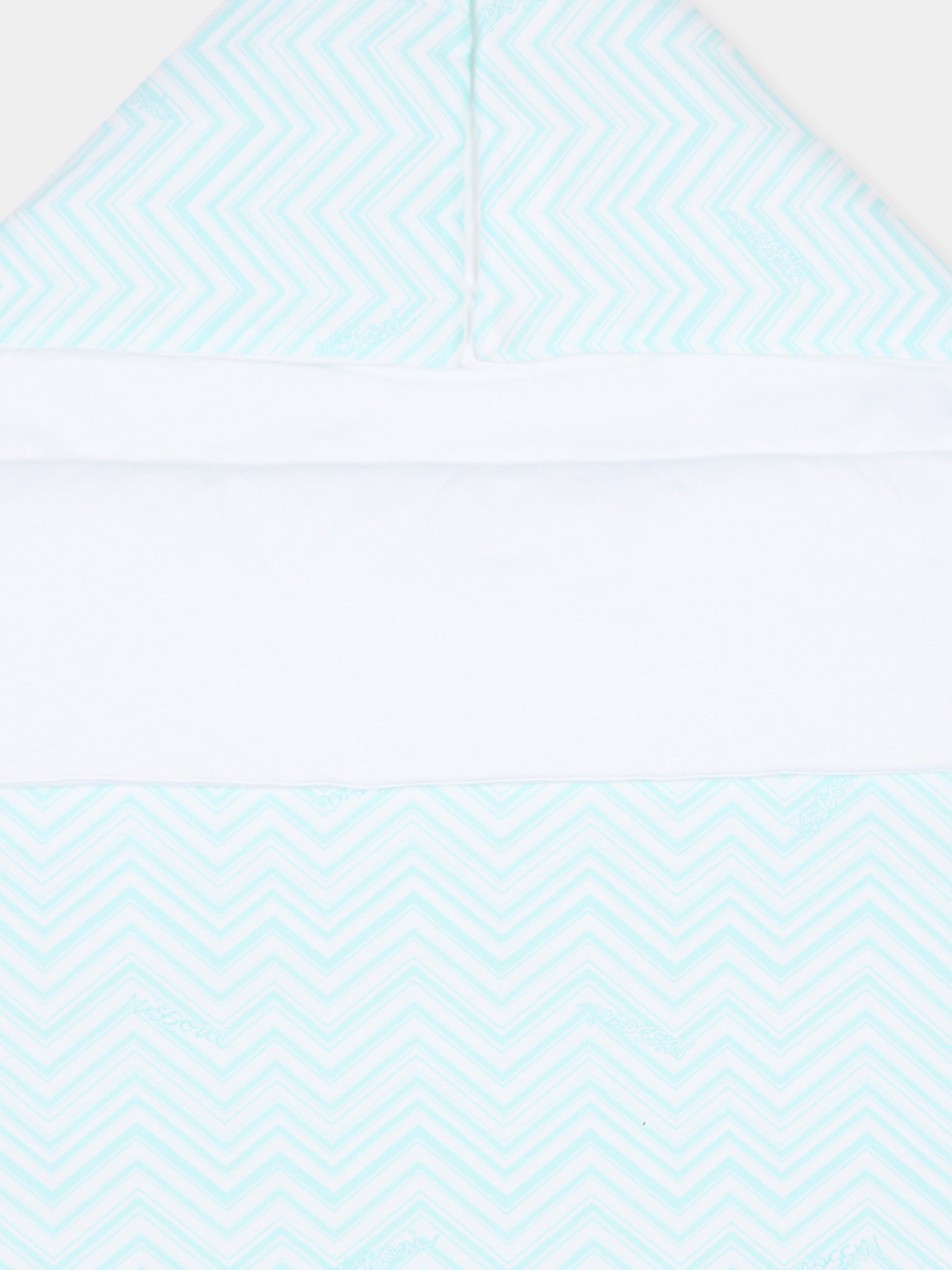 Sacco nanna bianco per neonati con logo verde acqua,Missoni,MU0500 J0394 100CE