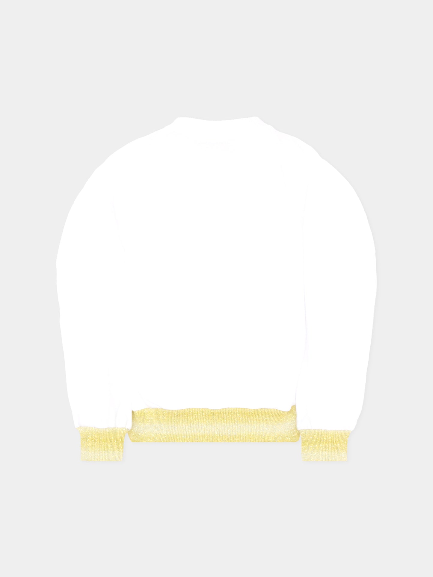 Felpa bianca per bambina con logo,Missoni,MU4A30 F0061 100