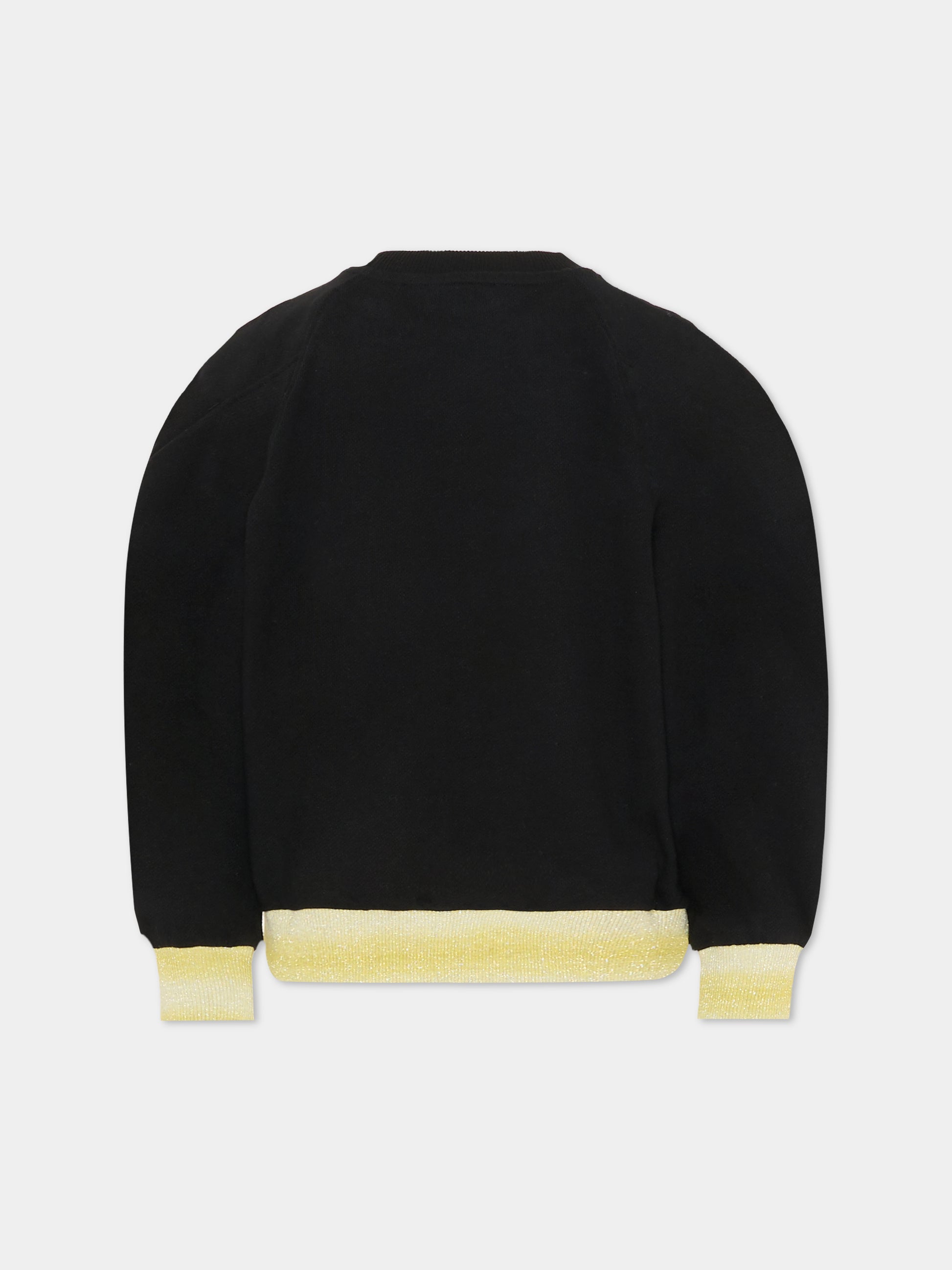 Felpa nera per bambina con logo multicolor,Missoni,MU4A30 F0061 930