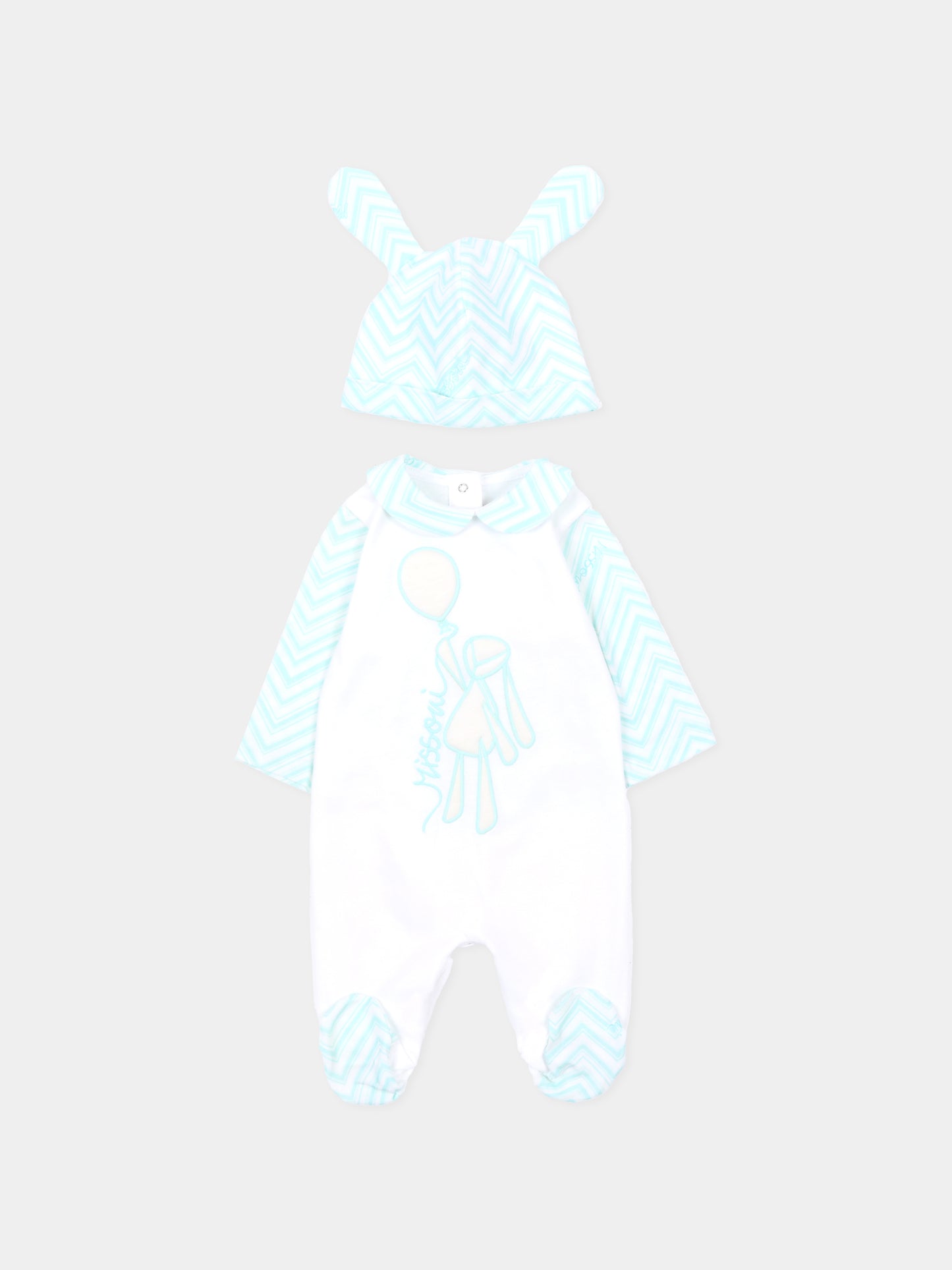 Set bianco per neonati con logo,Missoni,MUB530 J0177 100RS