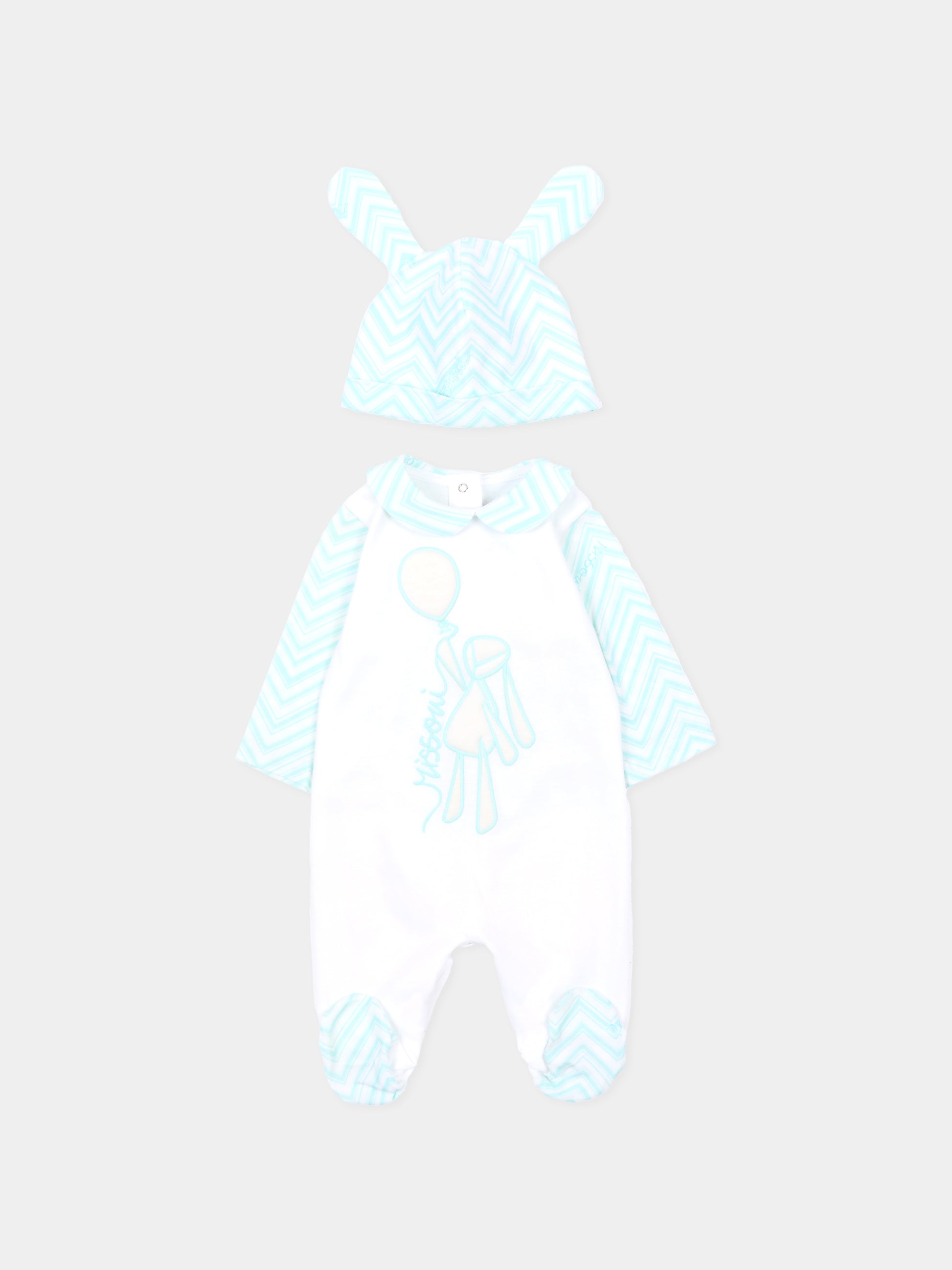 Set bianco per neonati con logo,Missoni,MUB530 J0177 100RS