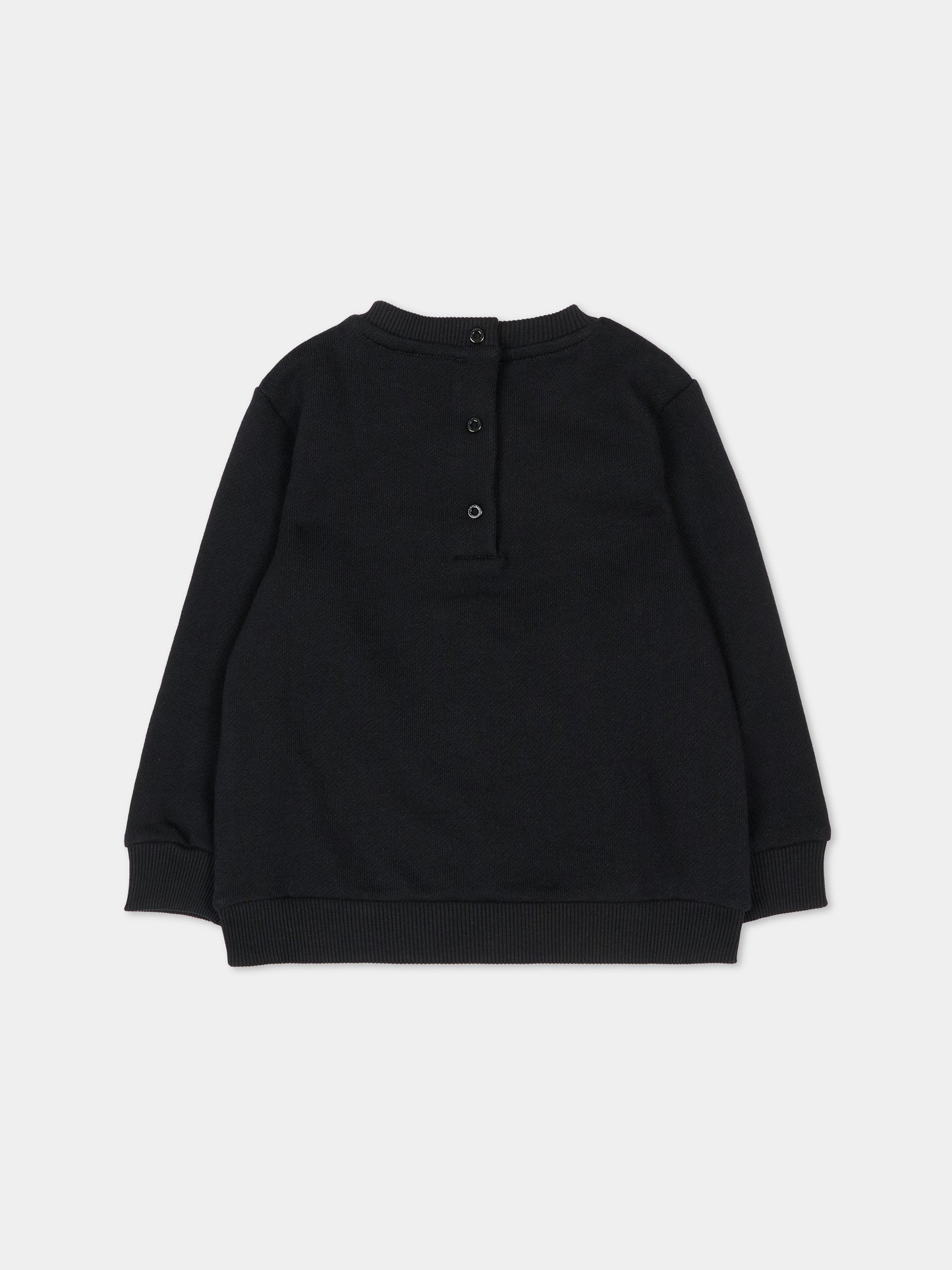 Felpa nera per neonati con logo,Balmain Kids,BS4520 Z0001 930