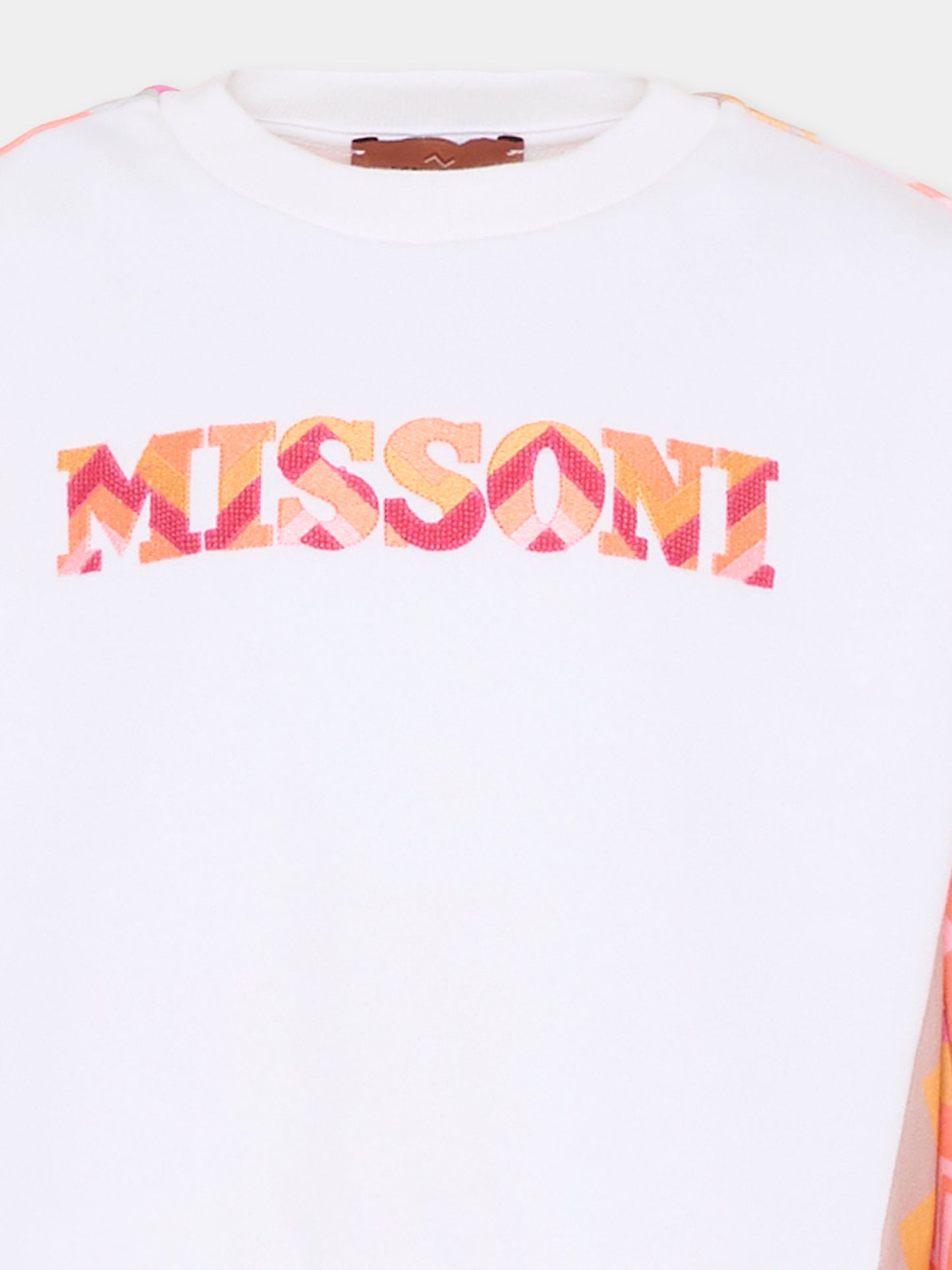 Felpa bianca per bambina con logo,Missoni,MV4A50 F0061 100MC