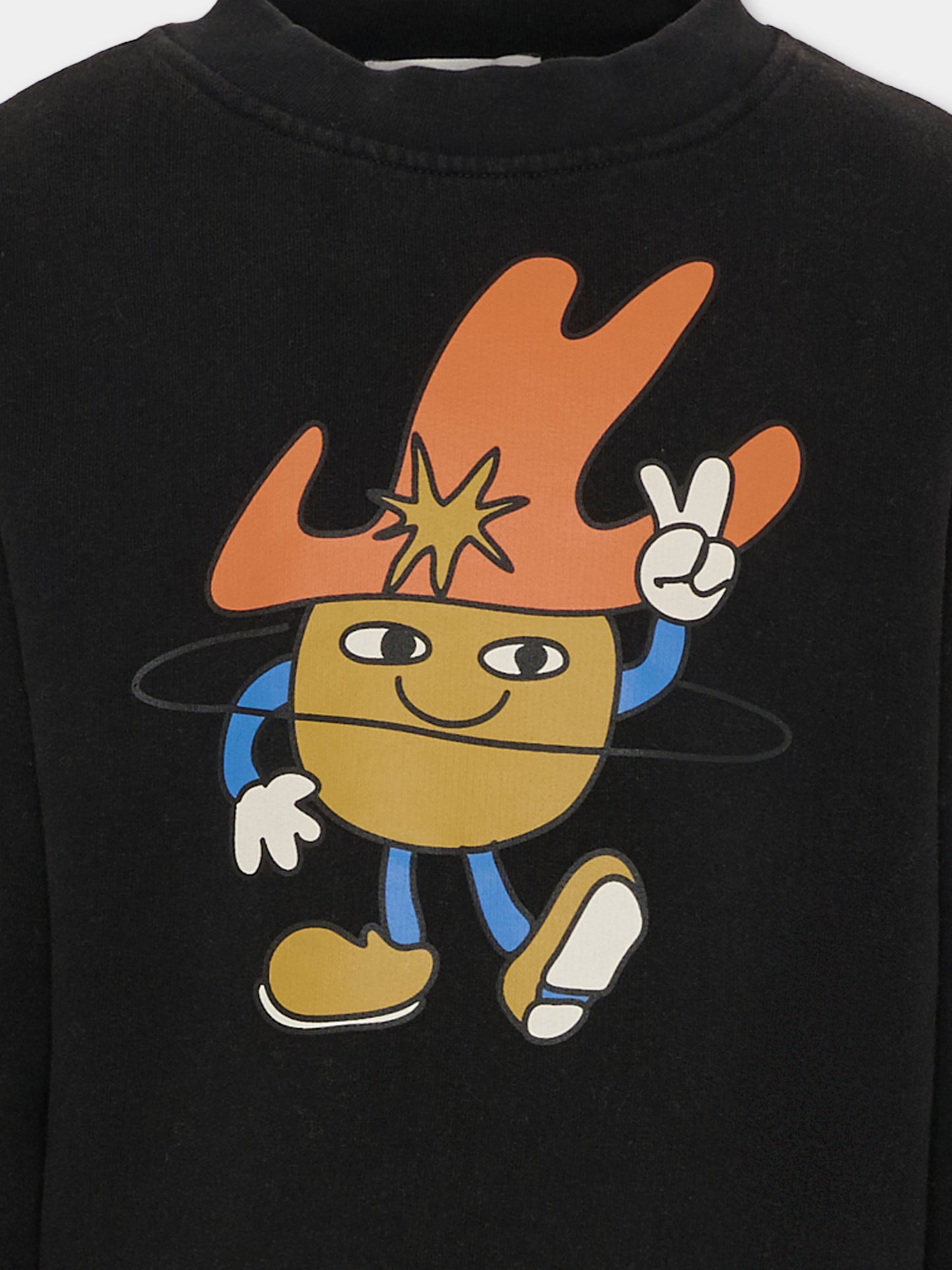 Felpa nera per bambino con cowboy,Stella Mccartney Kids,TV4Q40 Z0453 930