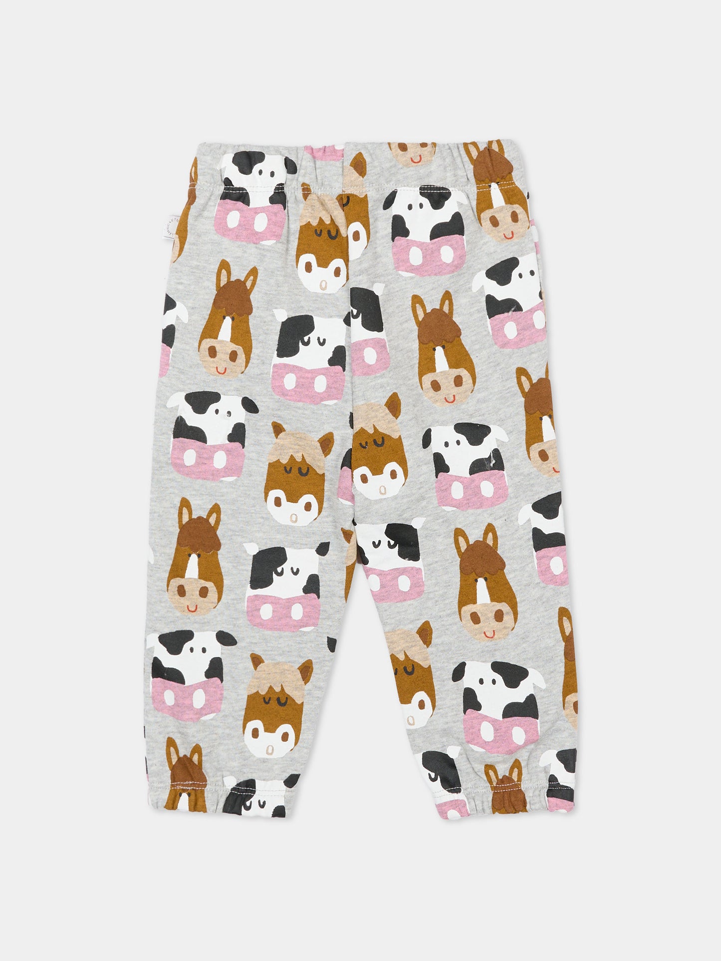 Pantaloni grigi per neonato con stampa animali,Stella Mccartney Kids,TV6590 Z2237 807MC