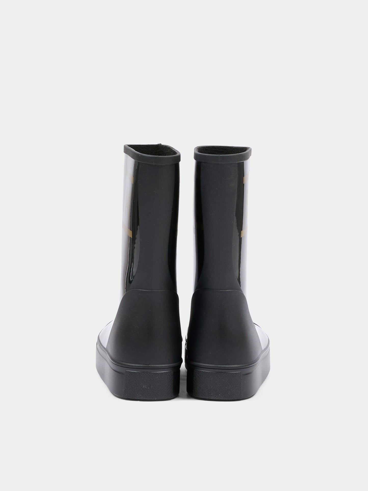 Stivali pioggia neri per bambina con logo,Balmain Kids,BT0S26 Z1831 930OR