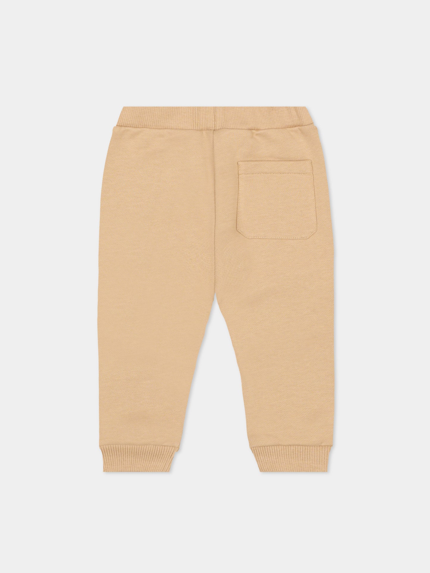 Pantaloni beige per neonati con logo,Balmain Kids,BT6570 Z0081 119