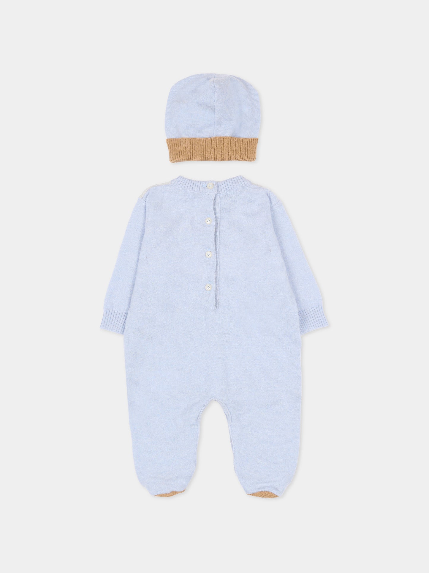 Set celeste per neonato con logo,Fay Kids,FTB500 W0023 602