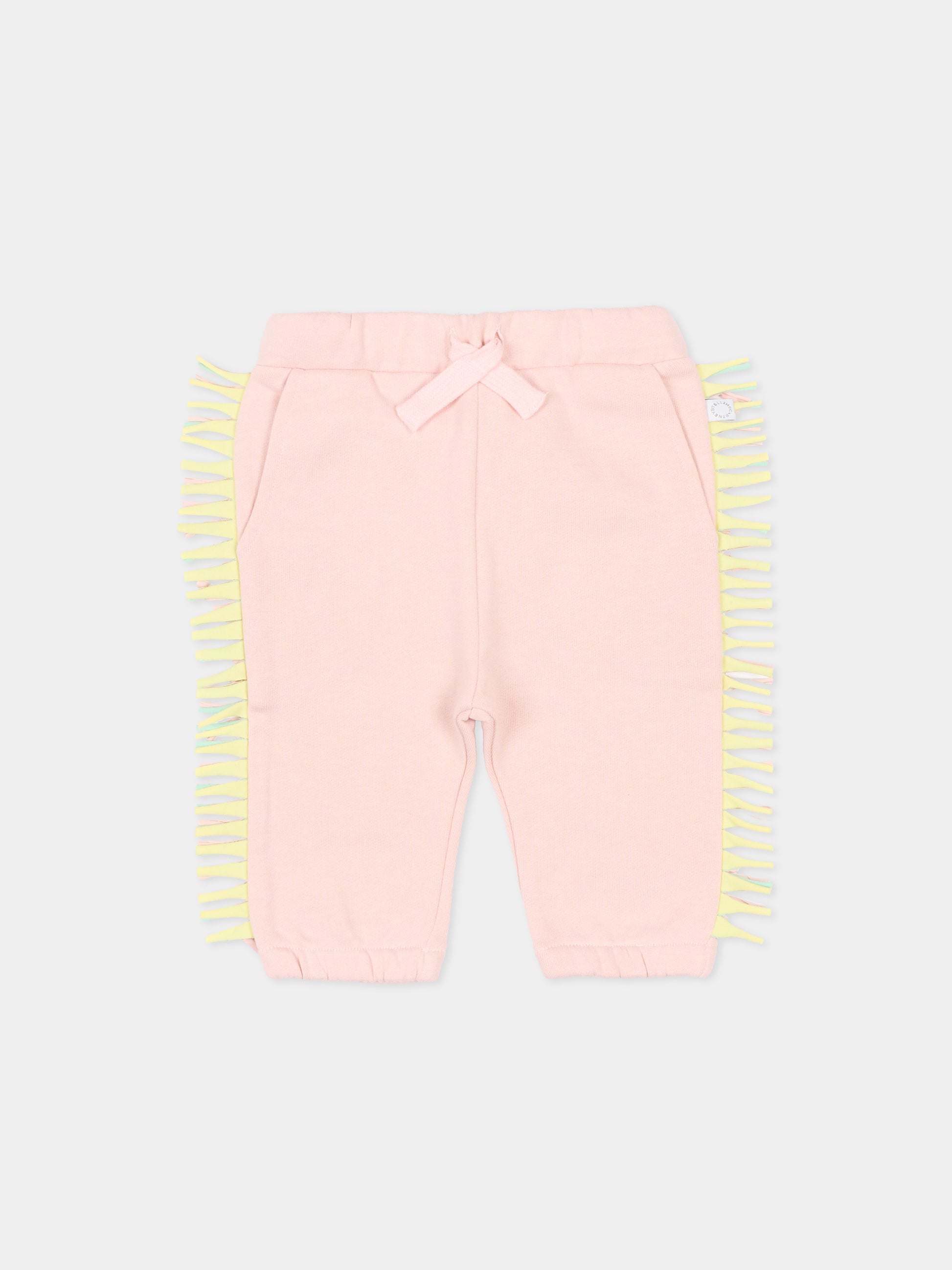 Pantaloni rosa con frange per neonata,Stella Mccartney Kids,TT6100 Z0447 505