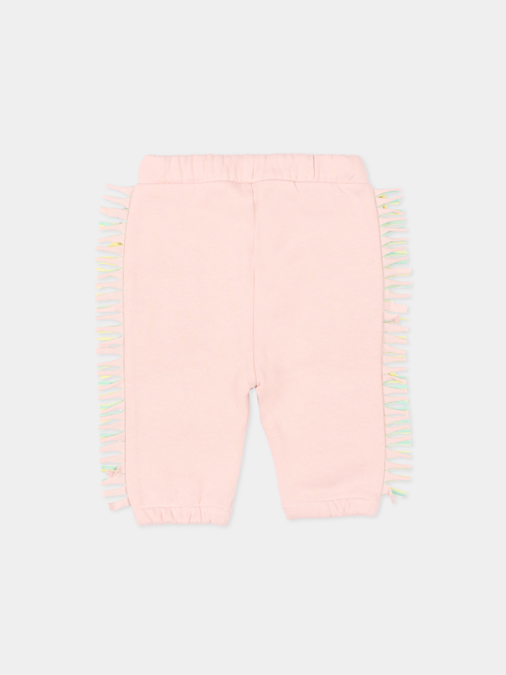 Pantaloni rosa con frange per neonata,Stella Mccartney Kids,TT6100 Z0447 505