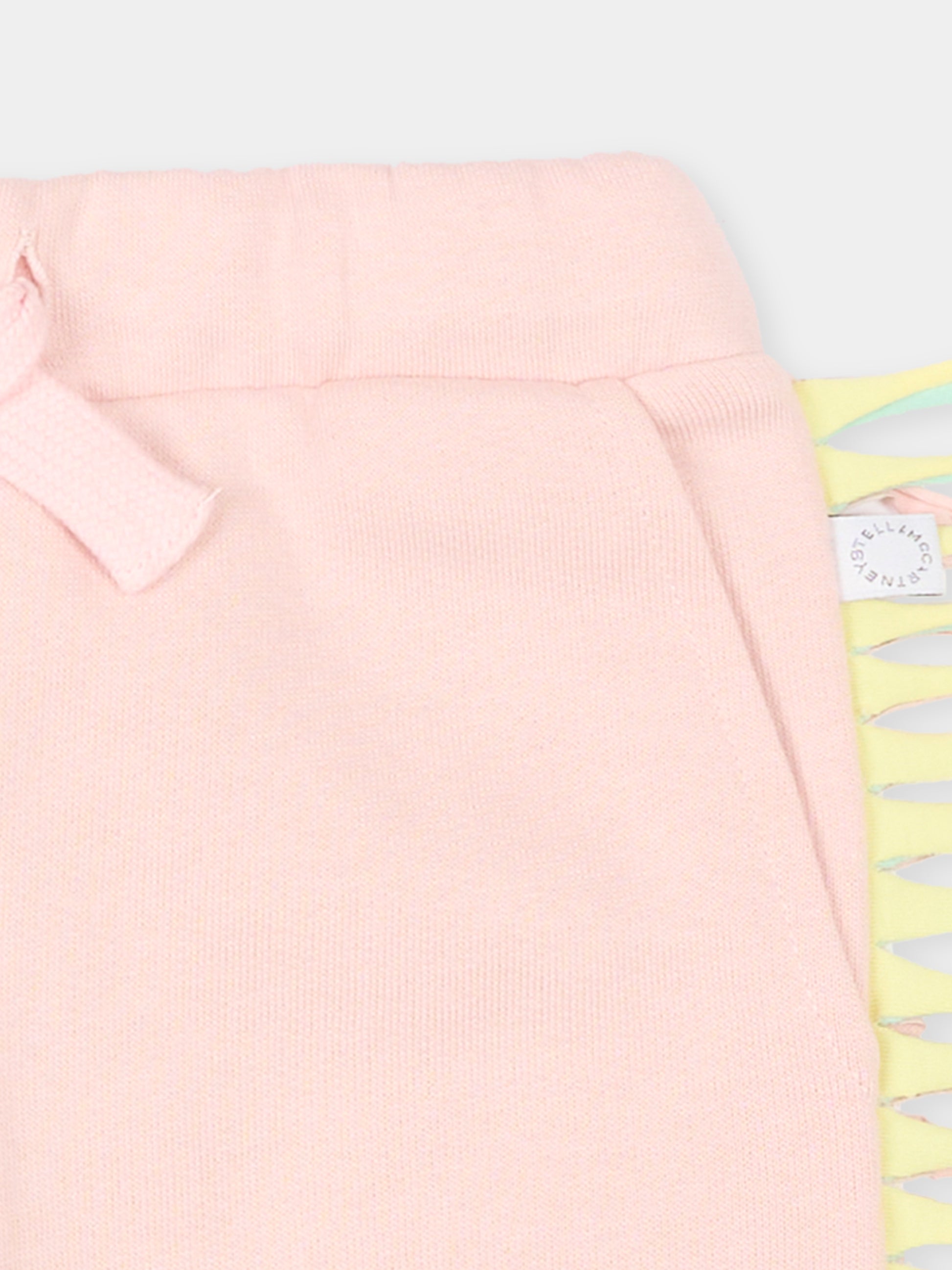 Pantaloni rosa con frange per neonata,Stella Mccartney Kids,TT6100 Z0447 505