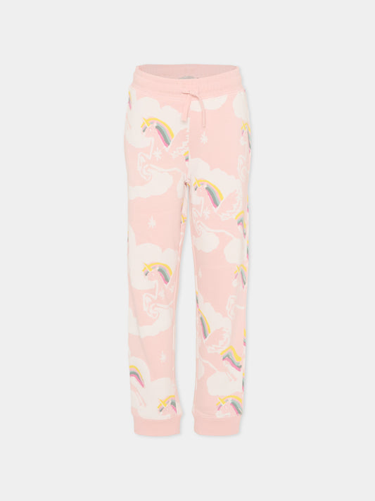 Pantaloni rosa per bambina con unicorni,Stella Mccartney Kids,TT6D80 Z1347 505MC