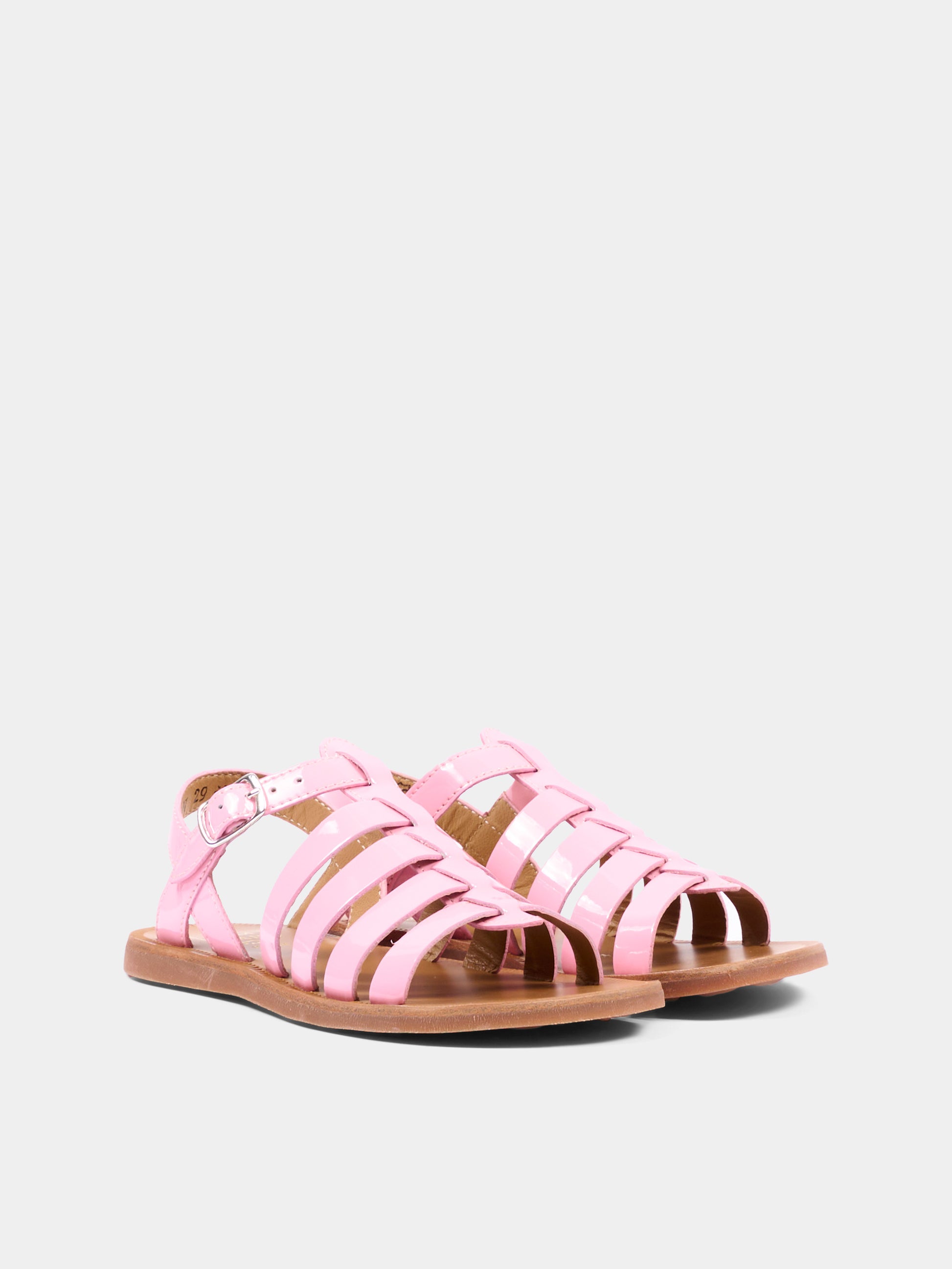 Sandali rosa per bambina in vernice,Pom D'api,U 1 FA VR04 12 PINK CANDY