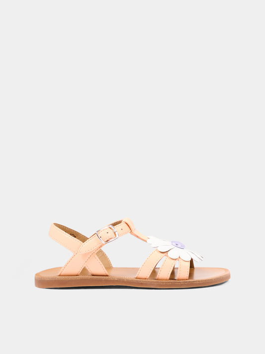 Sandali arancioni Plagette Big Flo per bambina,Pom D'api,U 1 FB BG04 01 CLEMS