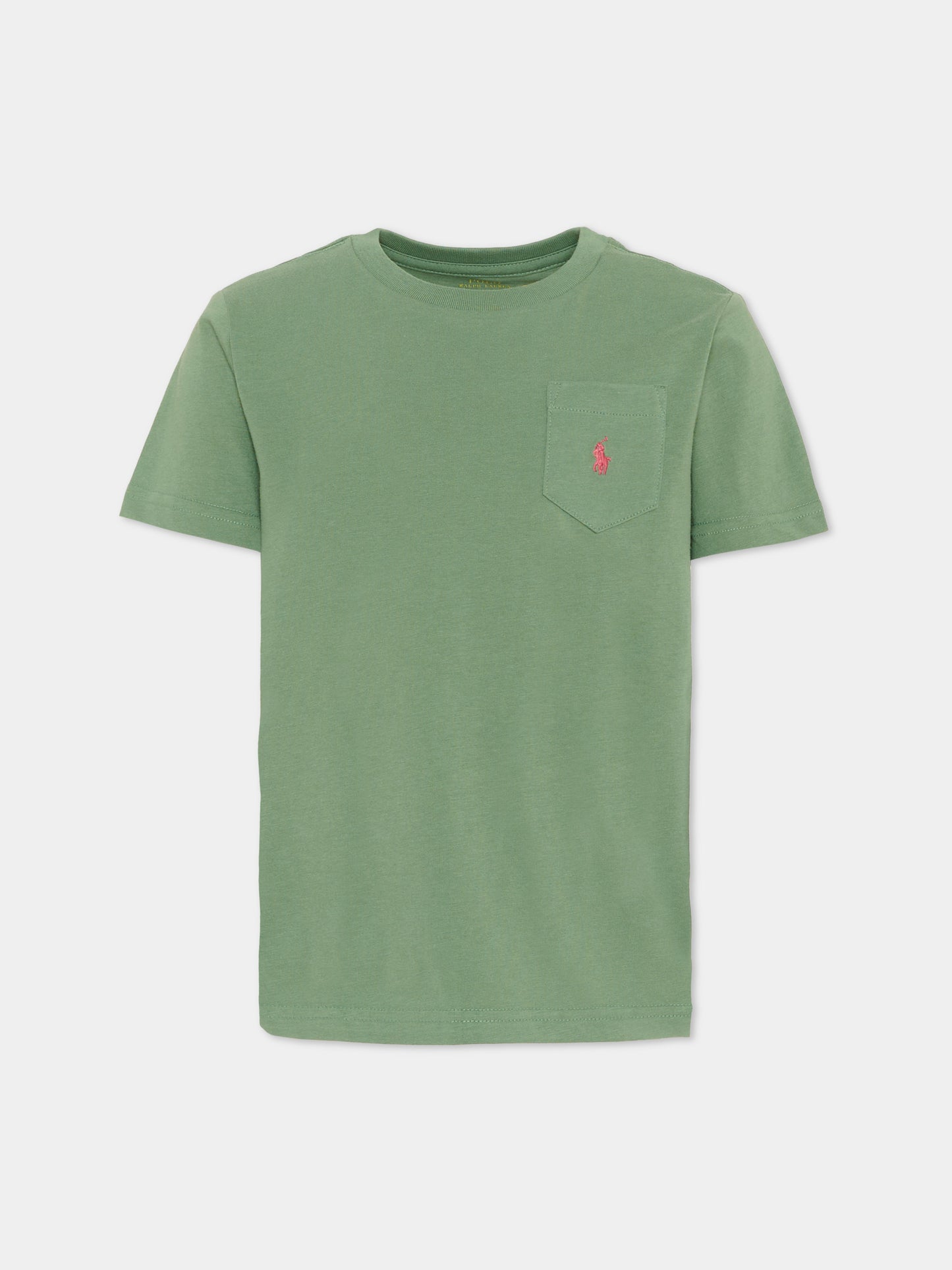 T-shirt verde per bambino con Pony,Ralph Lauren Kids,970333503