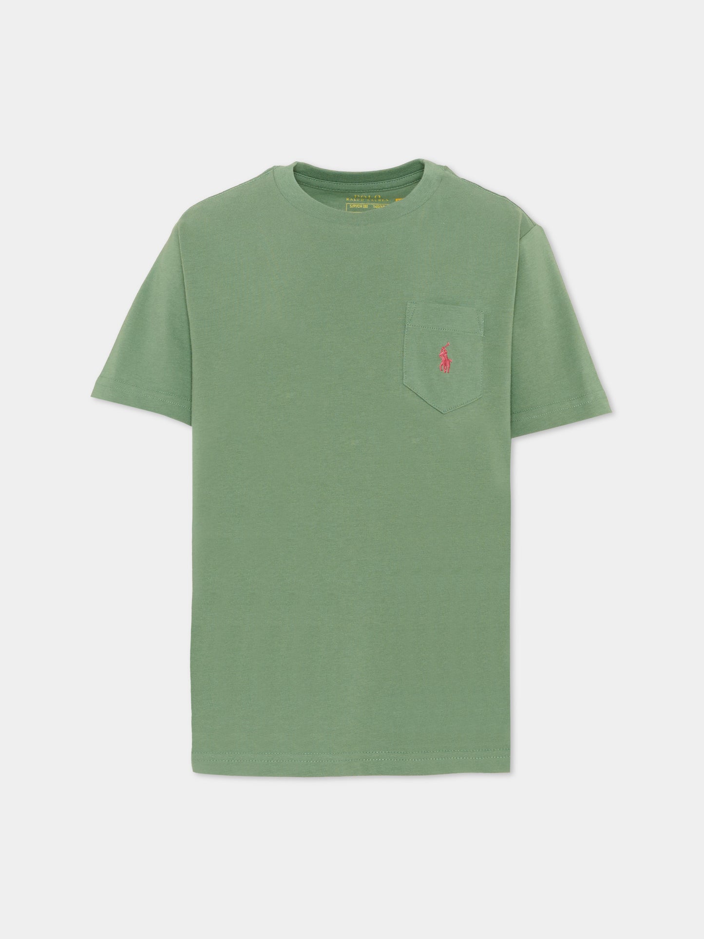 T-Shirt verde per bambino con Pony,Ralph Lauren Kids,970333507