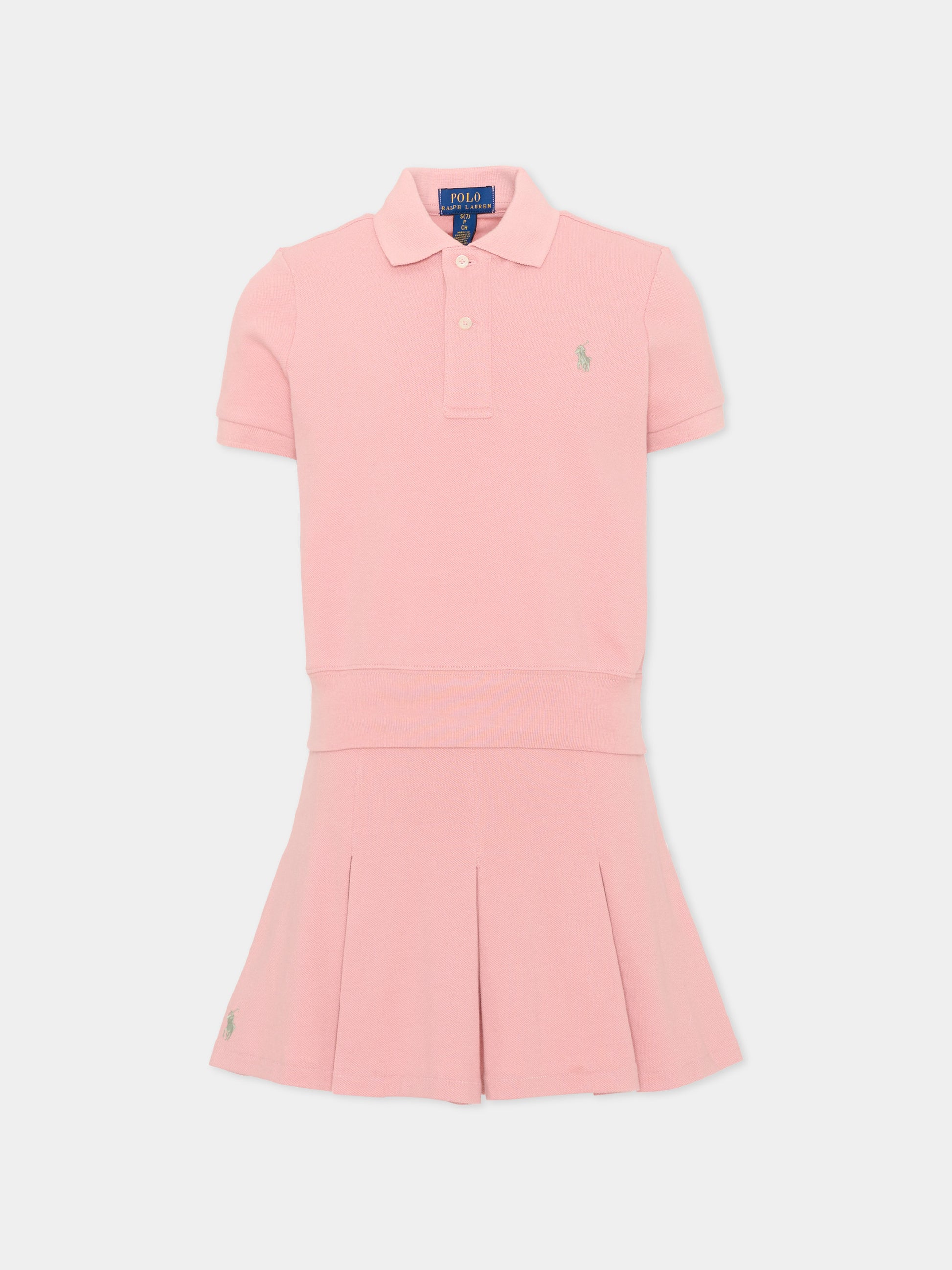 Completo rosa polo per bambina,Ralph Lauren Kids,B19943002