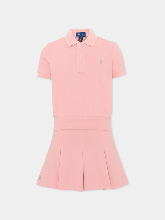 Completo rosa polo per bambina,Ralph Lauren Kids,B19943002