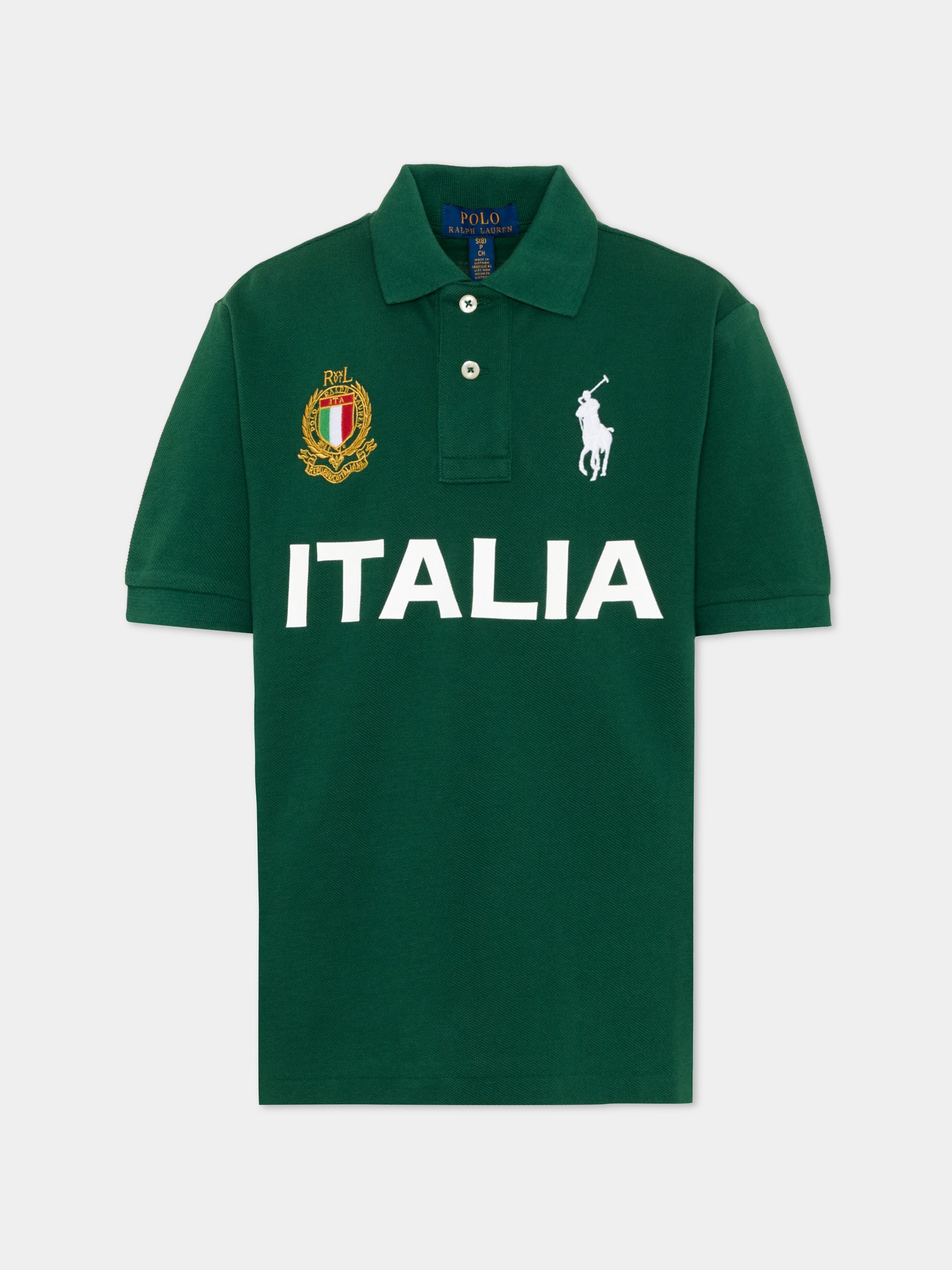 Polo verde per bambino con logo,Ralph Lauren Kids,B23442001