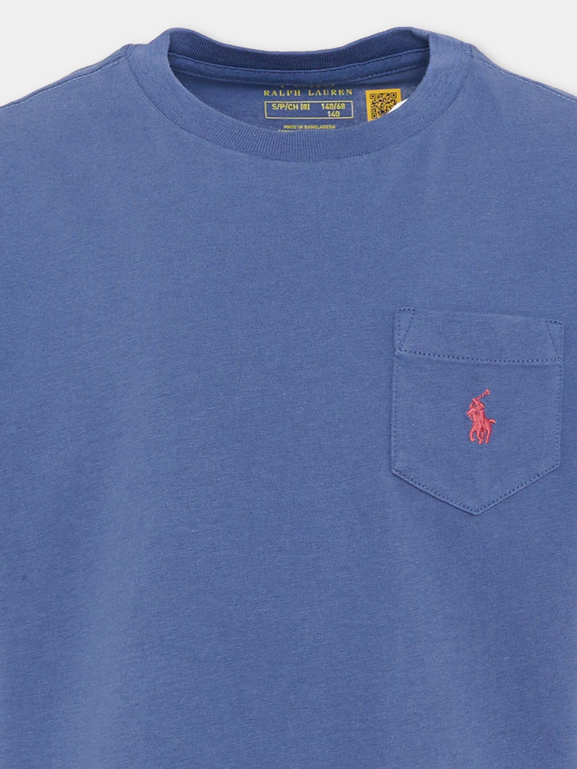 T-Shirt blu per bambino con Pony,Ralph Lauren Kids,970333504