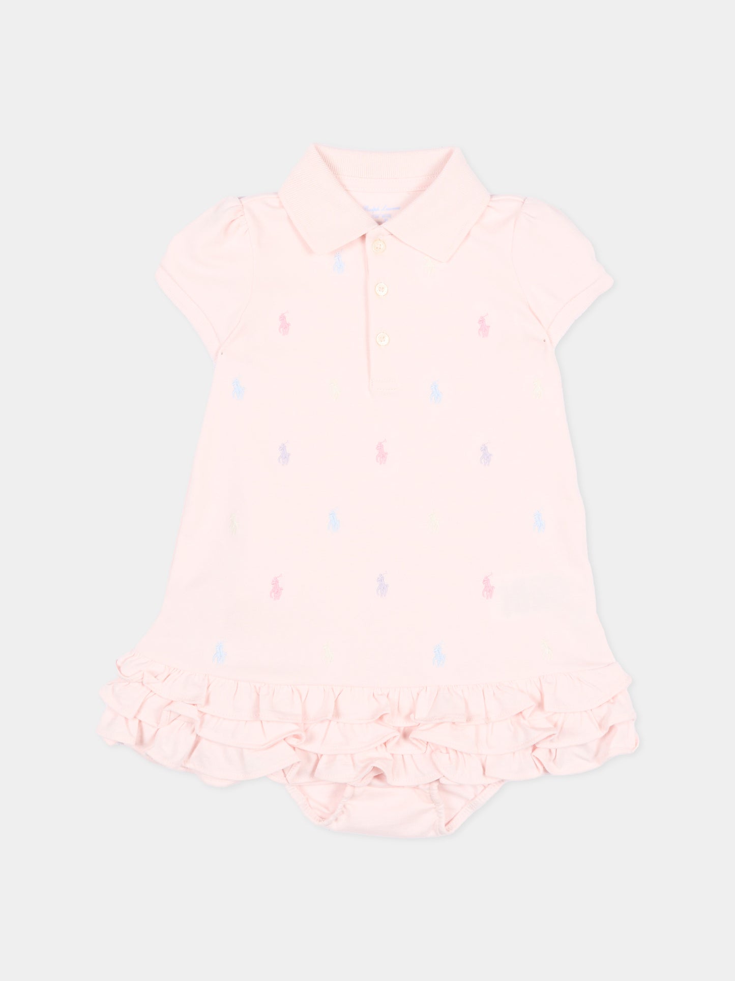 Vestito rosa polo Pony per neonata,Ralph Lauren Kids,676237003