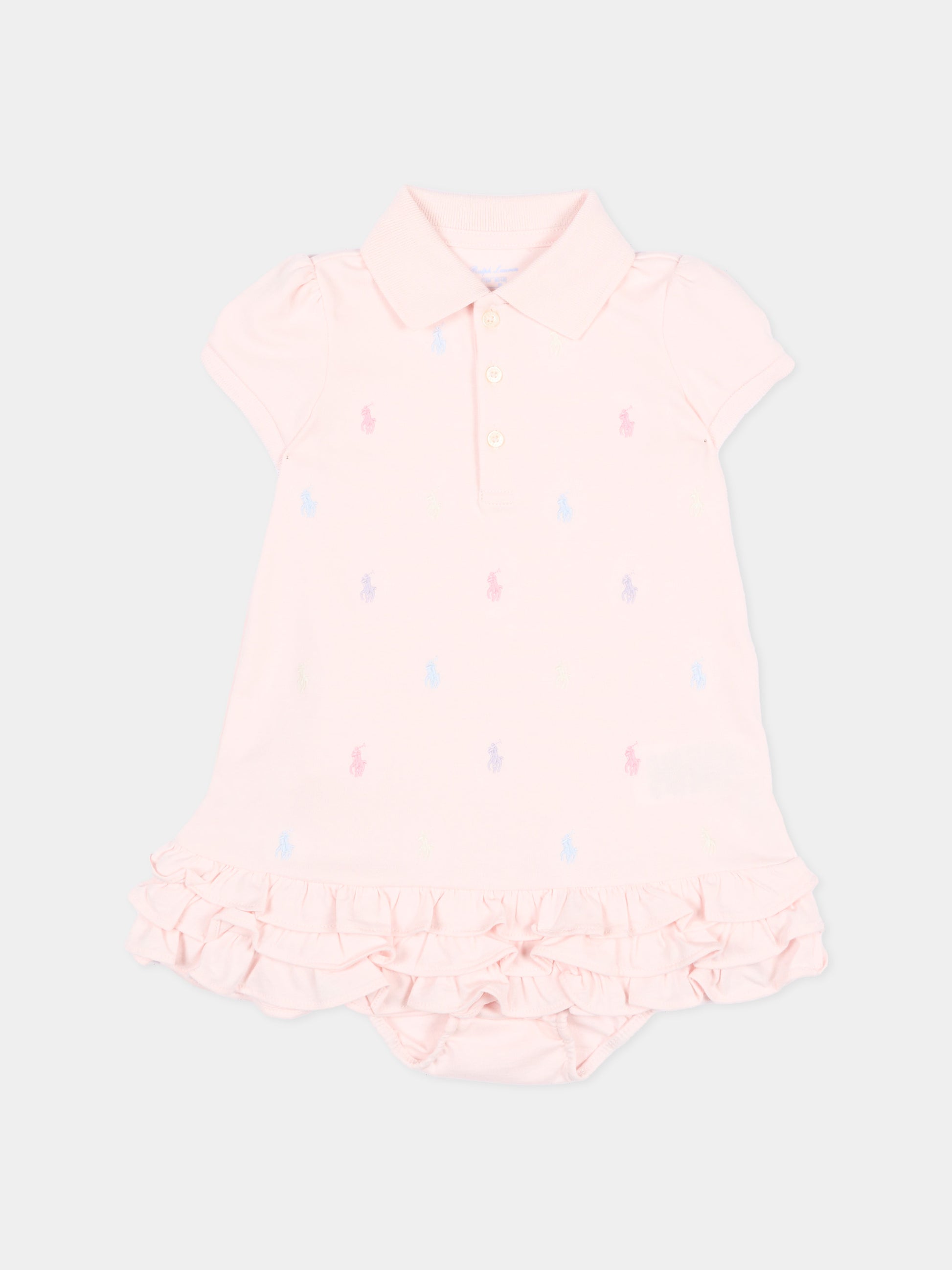 Vestito rosa polo Pony per neonata,Ralph Lauren Kids,676237003