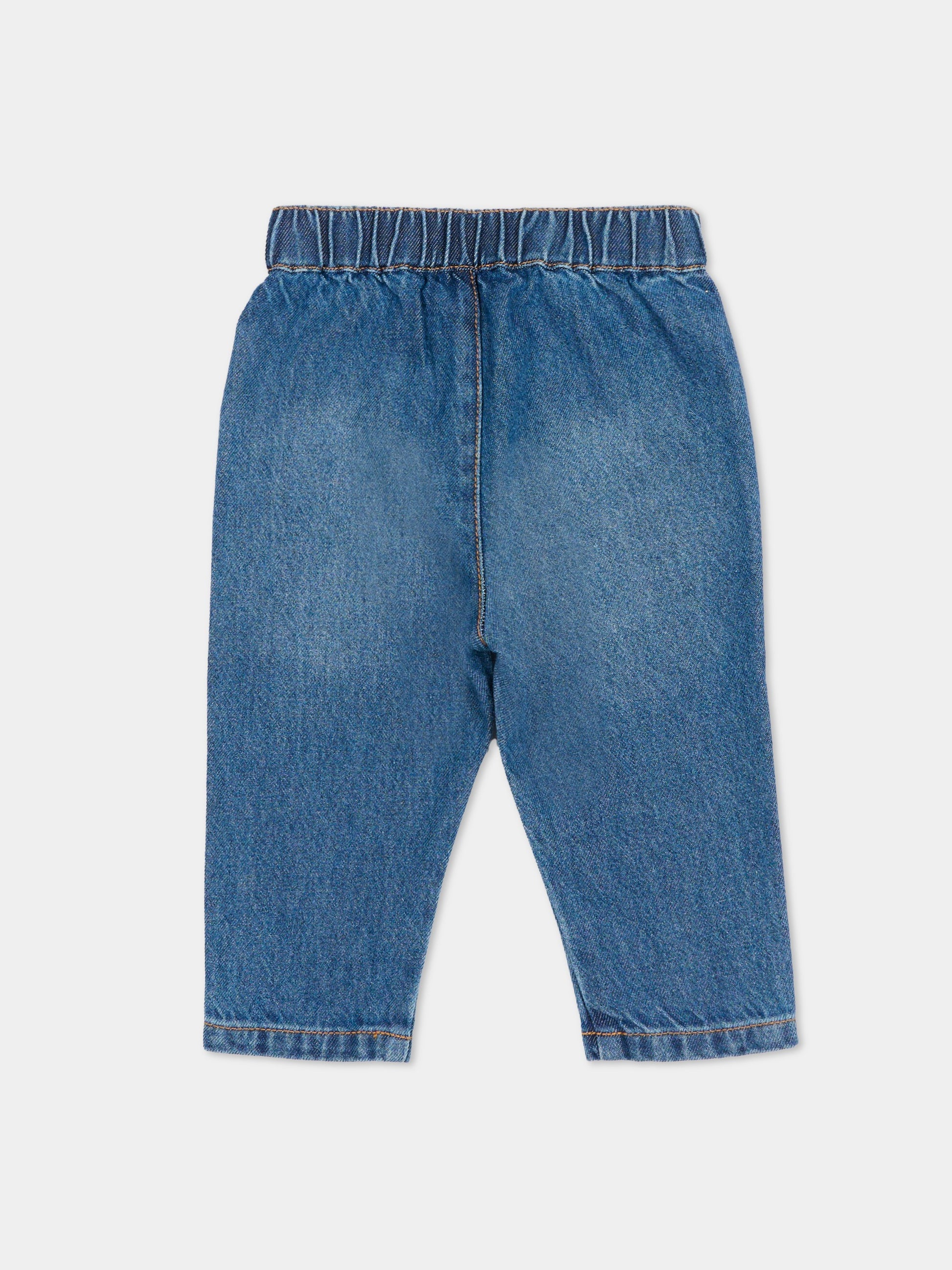 Jeans denim per neonati con Teddy Bear,Moschino Kids,MDP03F L0E29 40139