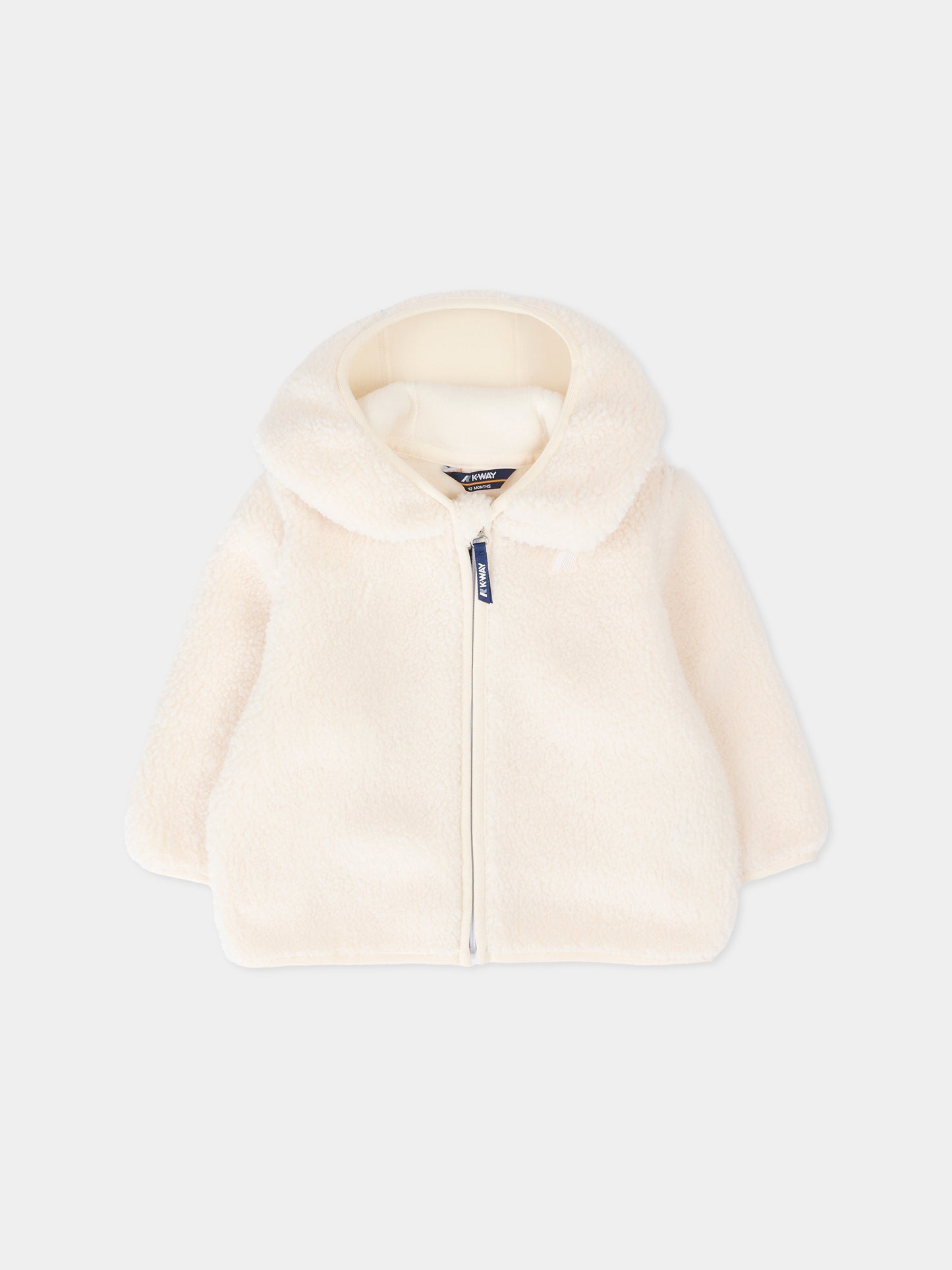 Ecopelliccia Janne avorio per neonati con logo,K-way,K41478W BB1