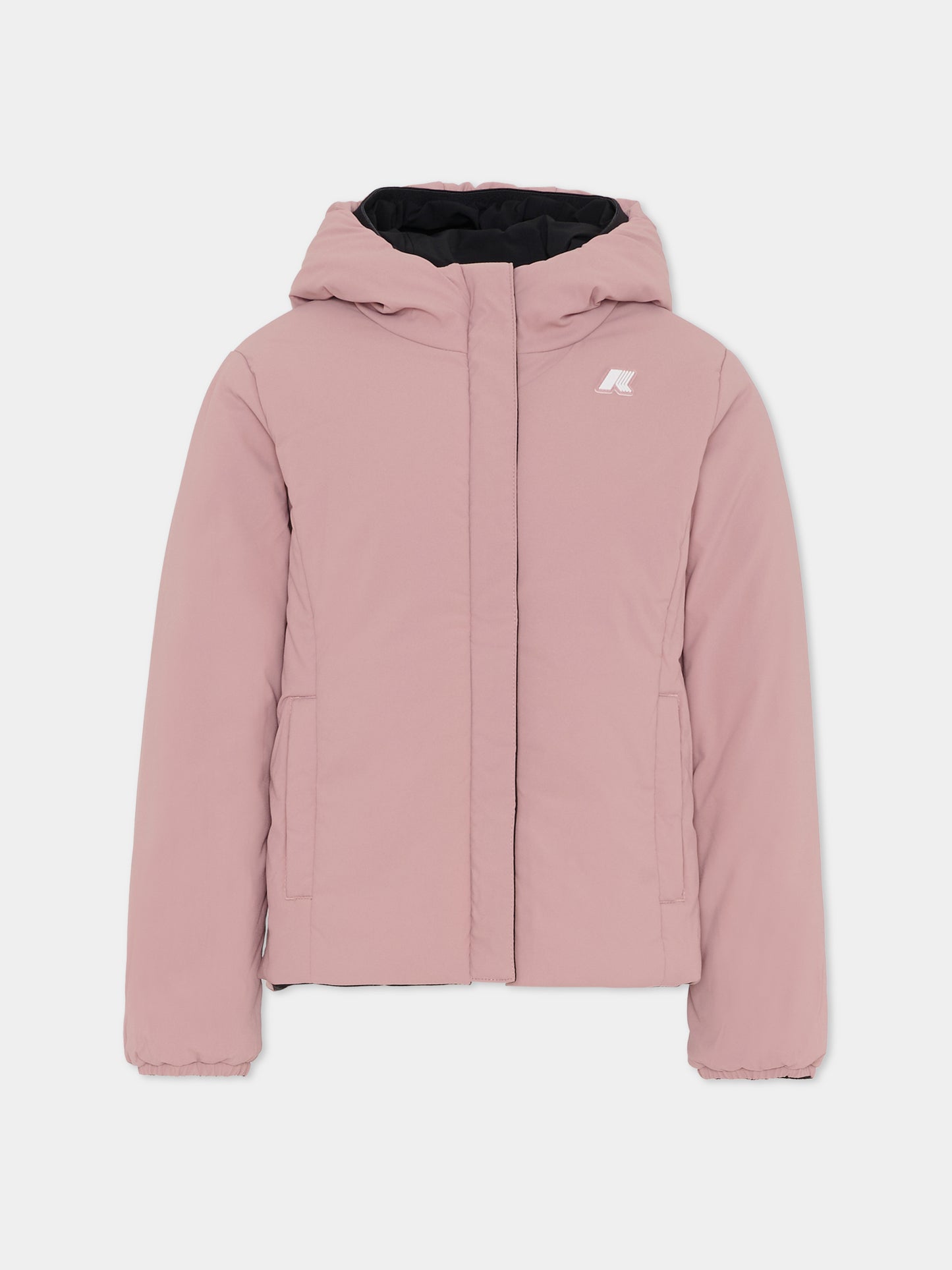 Piumino reversibile nero Lily St Warm per bambina con logo,K-way,K71339W BBM