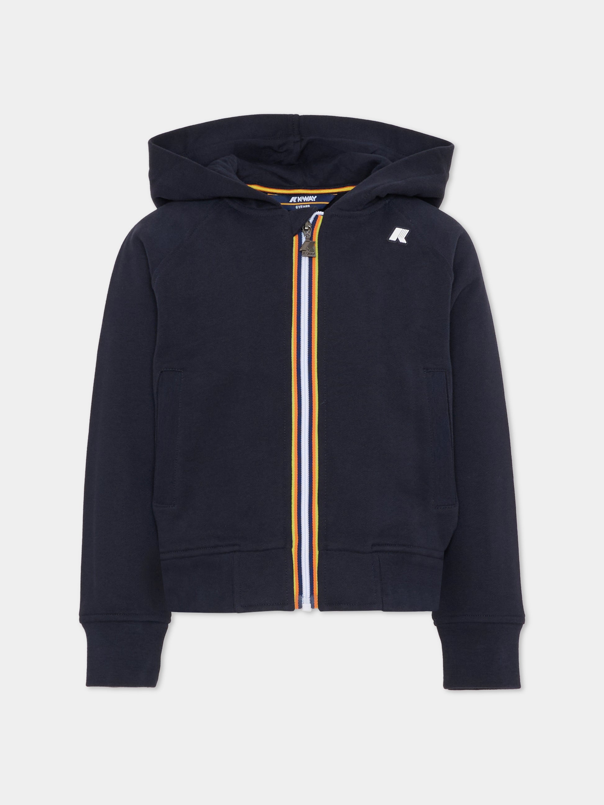 Felpa blu per bambino con logo,K-way,K51347W K89