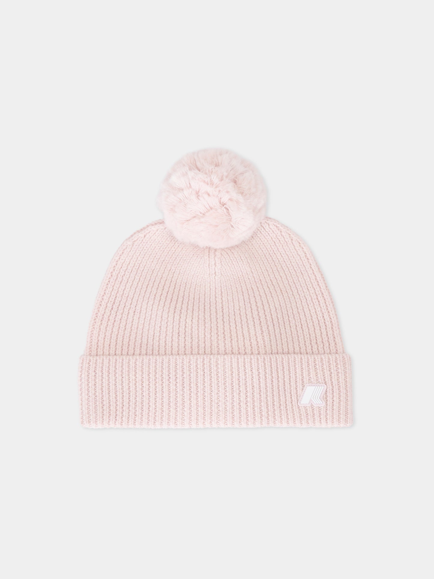 Berretto rosa per bambina con logo,K-way,K31359W KAL
