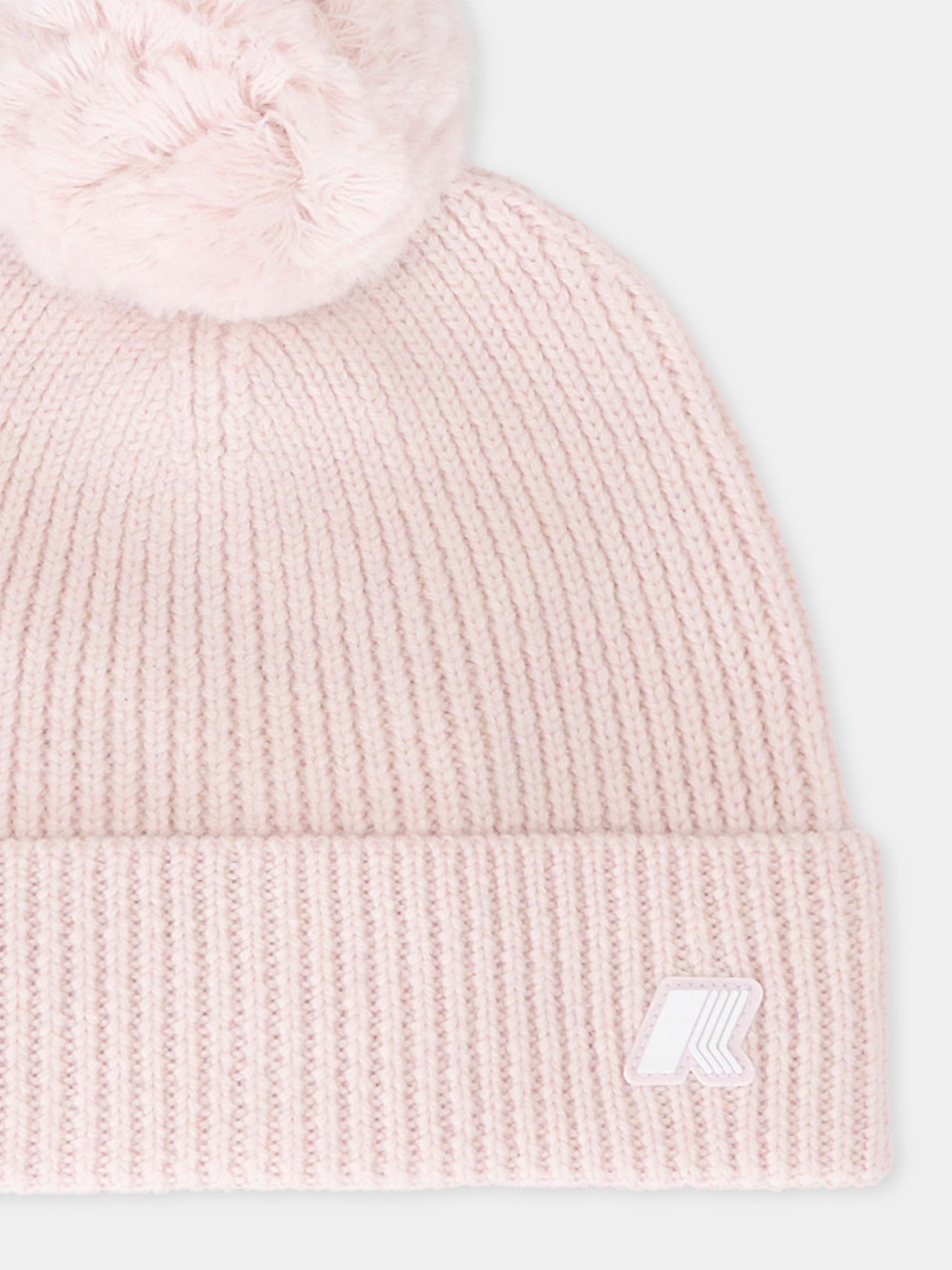 Berretto rosa per bambina con logo,K-way,K31359W KAL
