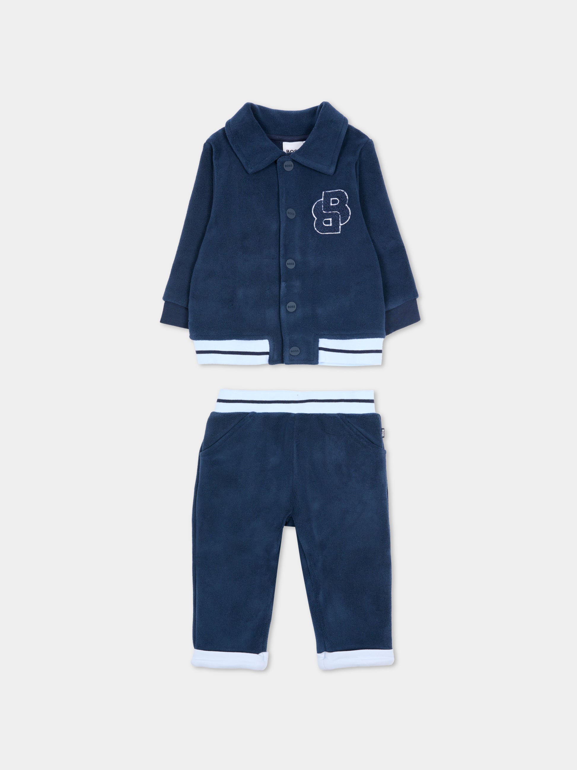 Completo blu per neonato con logo,Boss,J52542 849