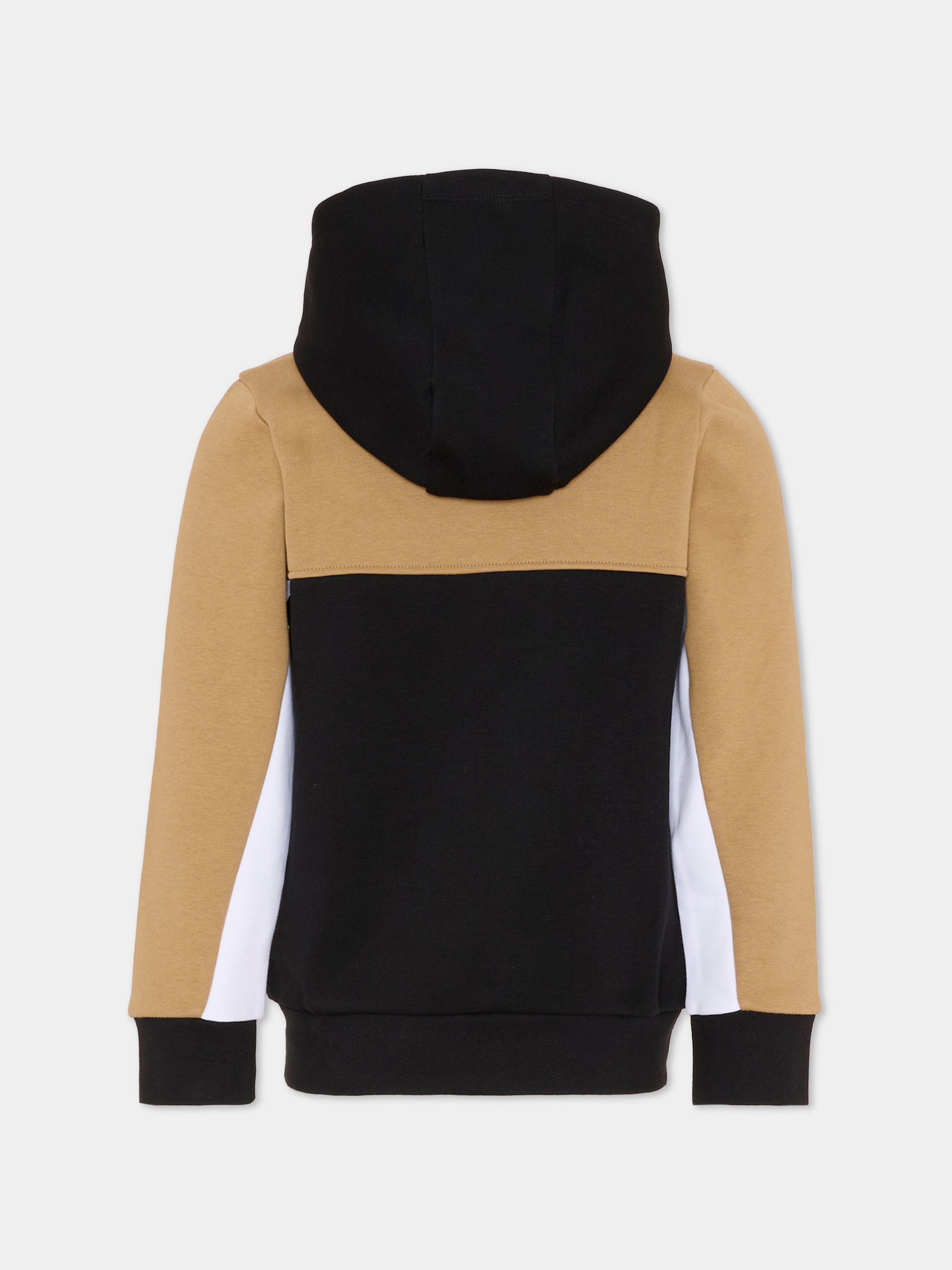 Felpa nera per bambino con logo bianco,Boss,J52322 09B