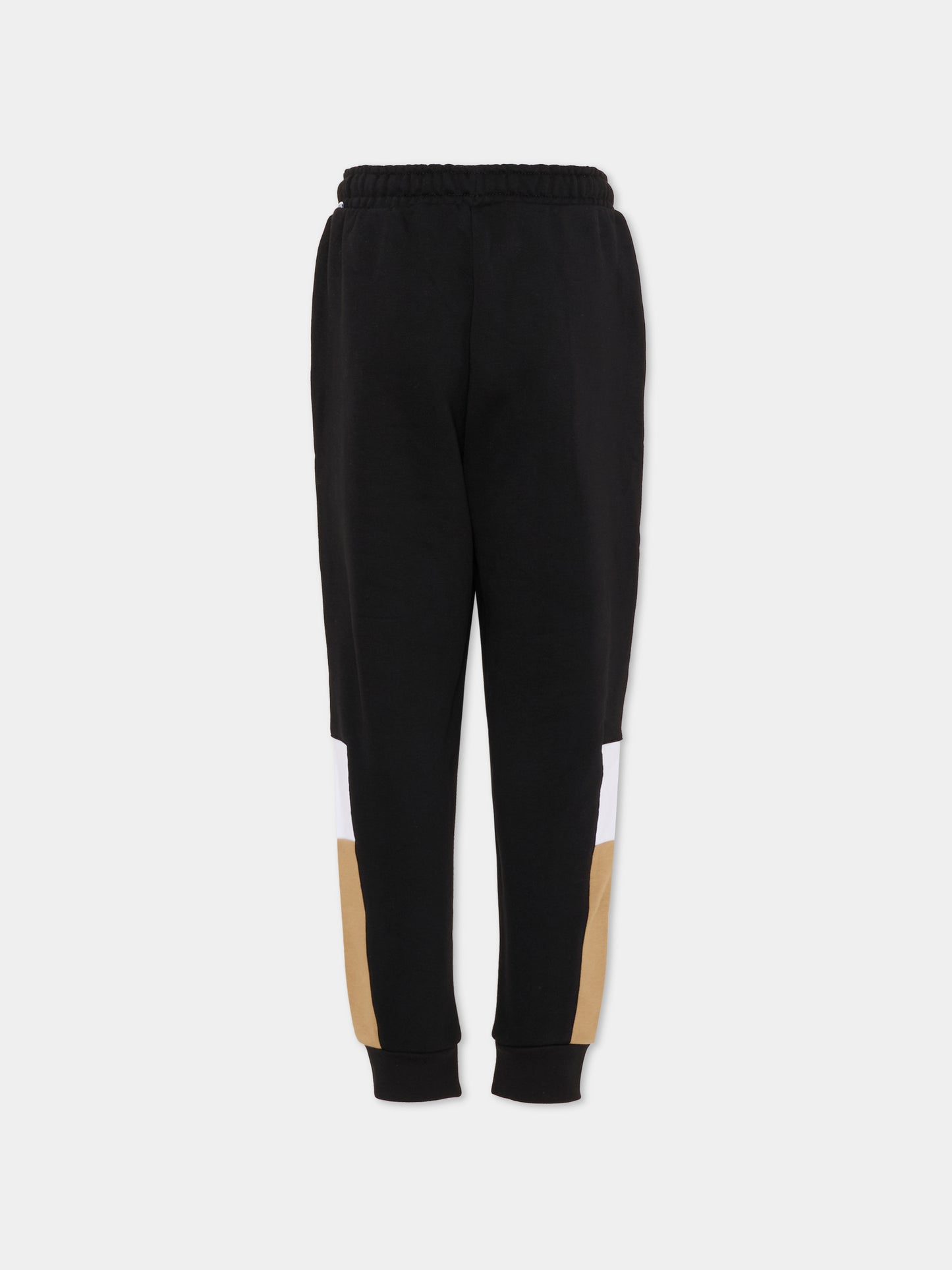 Pantaloni neri per bambino con logo bianco,Boss,J52290 09B