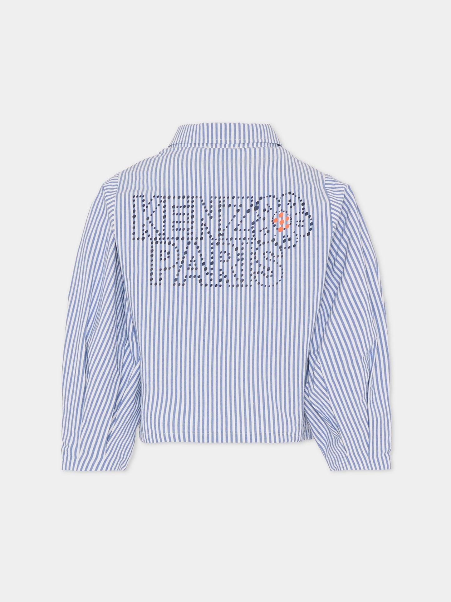 Camicia blu per bambina con logo,Kenzo Kids,K61311 780