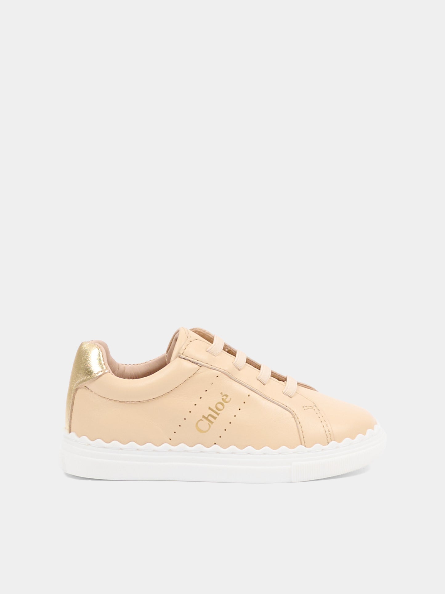 Sneakers beige per neonata e bambina con logo,Chloé Kids,C20730 46J