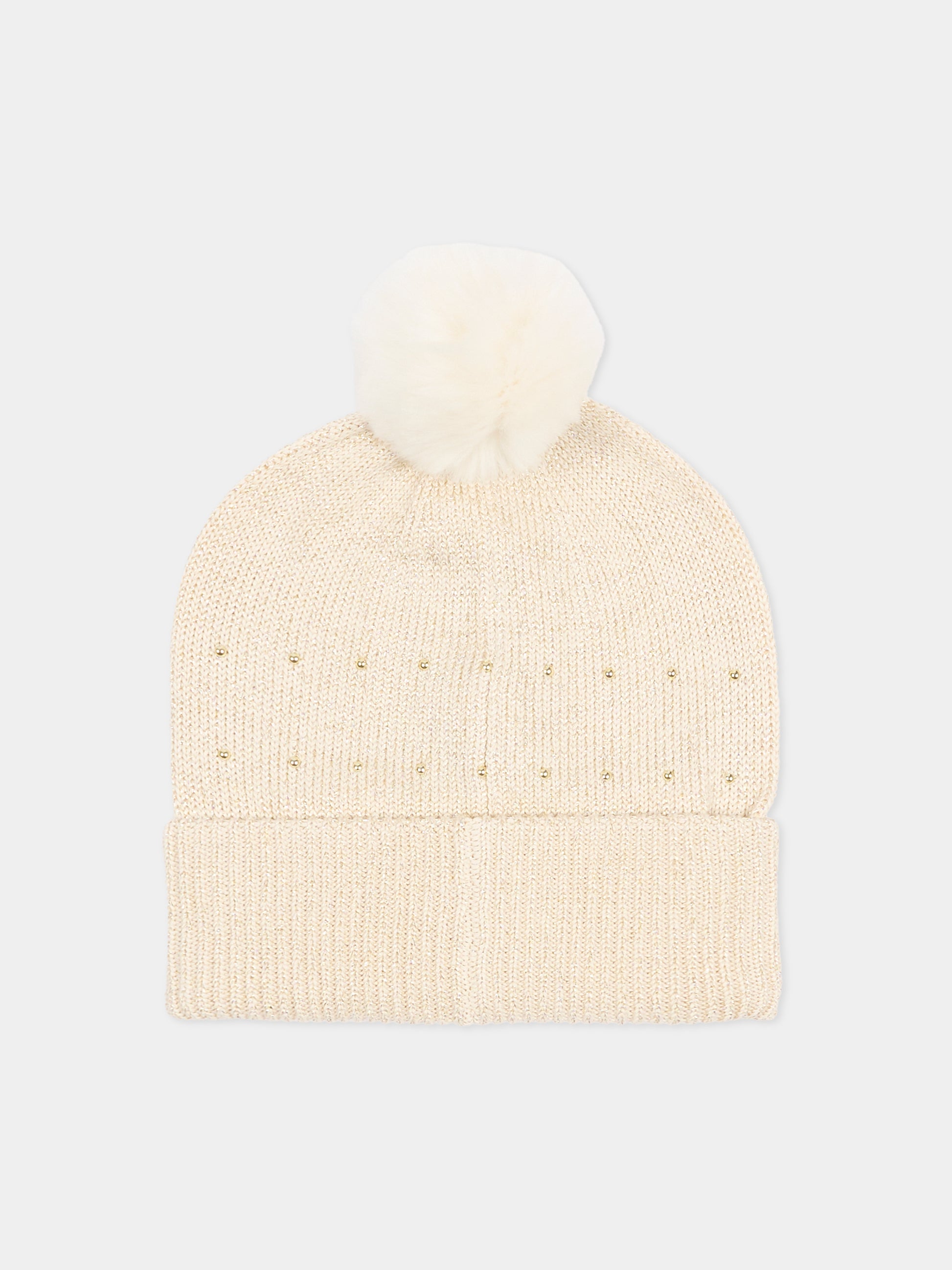 Berretto oro per bambina con logo,Michael Kors,R30518 Z99