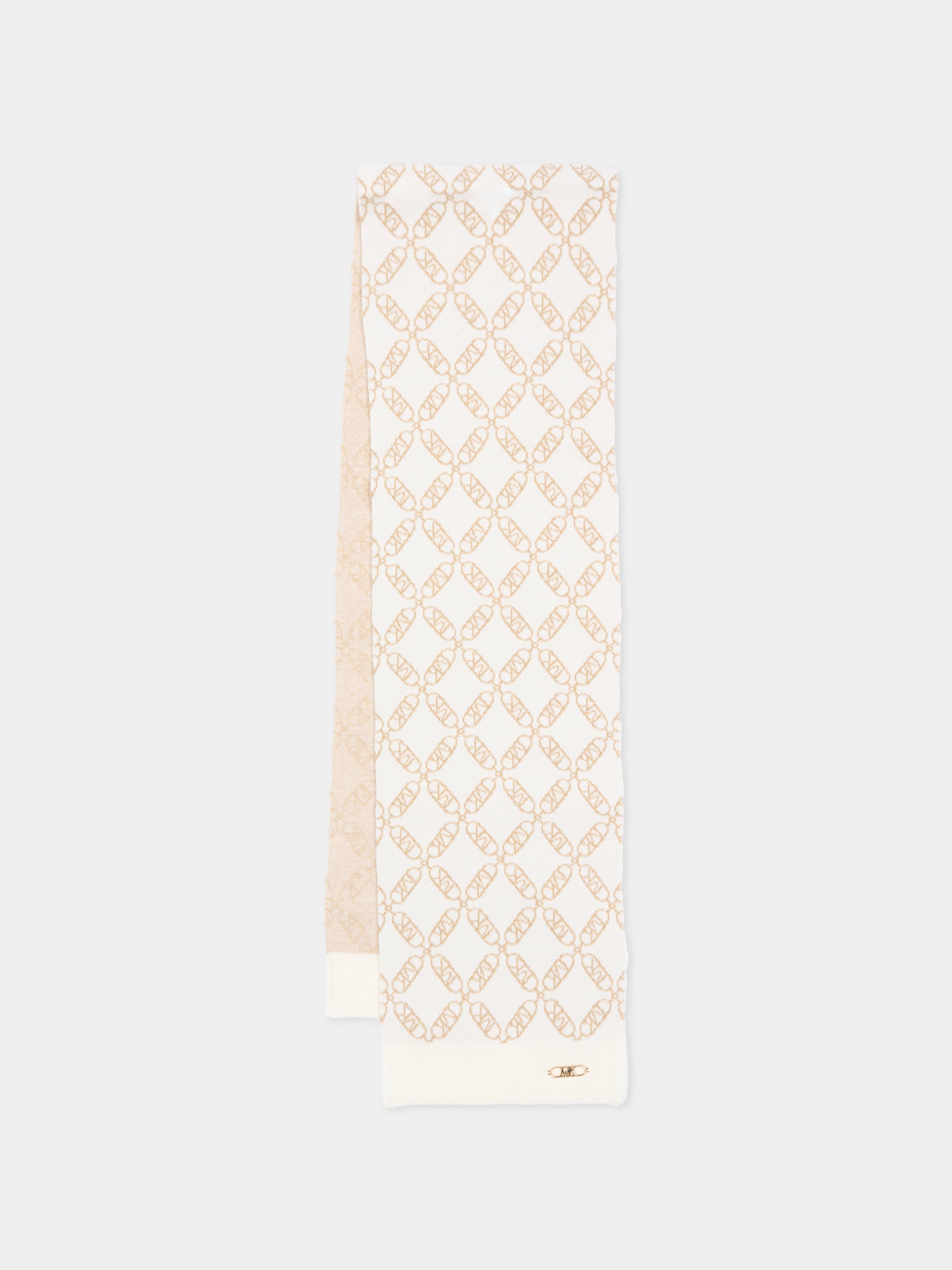 Sciarpa avorio per bambina con logo all over,Michael Kors,R30536 117