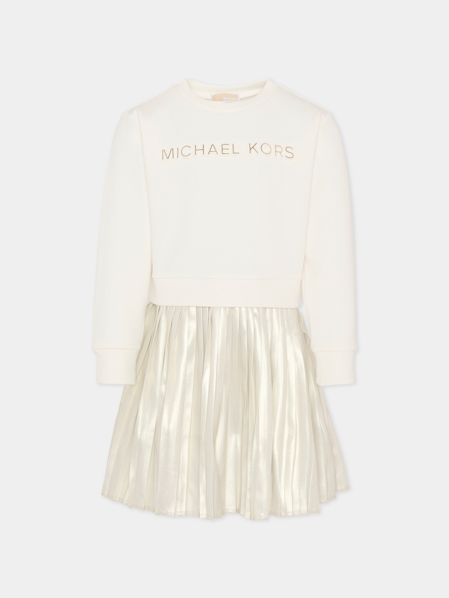 Vestito beige per bambina con logo,Michael Kors,R30482 N81