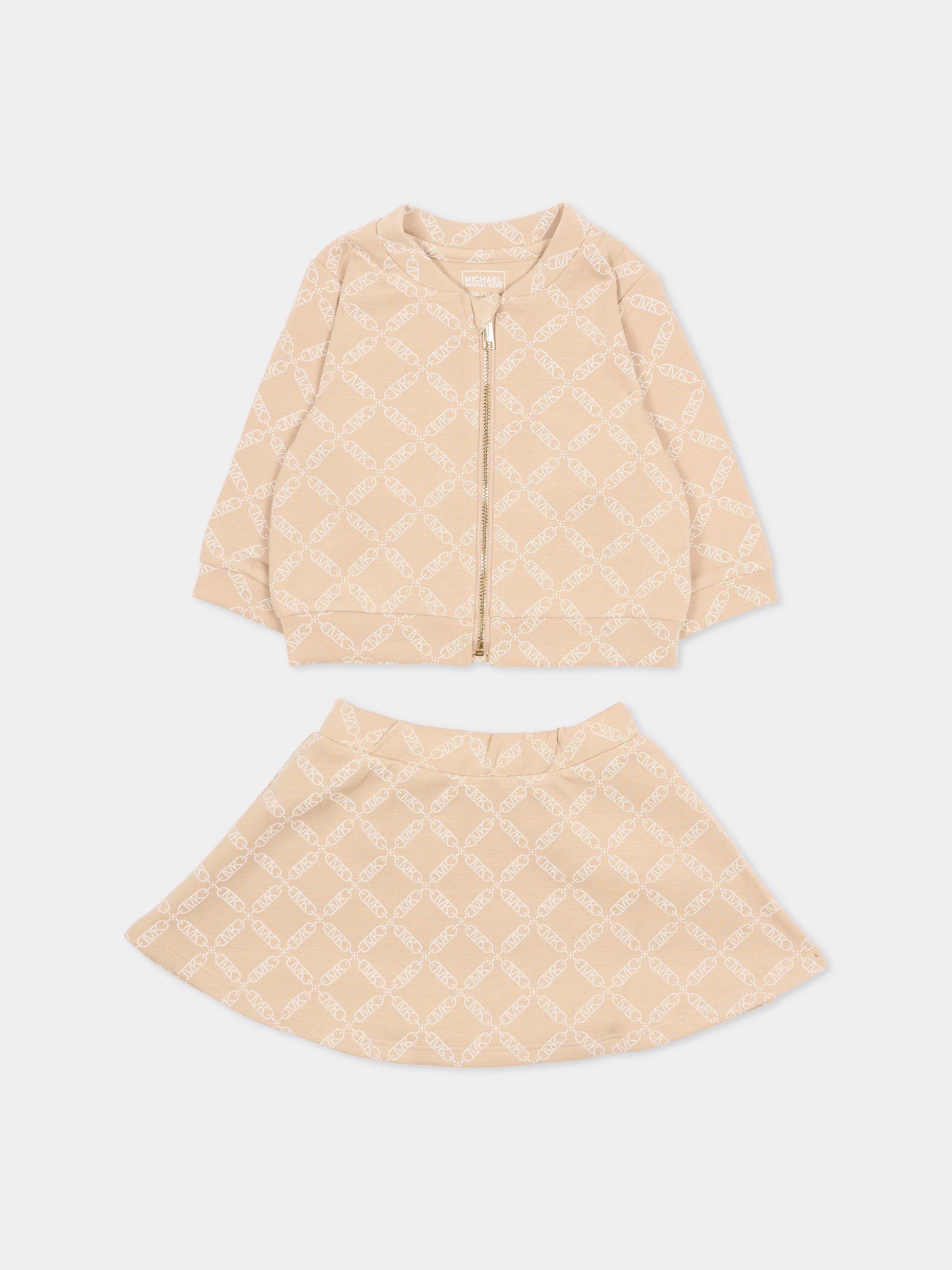 Completo beige per neonata con logo,Michael Kors,R30502 23B