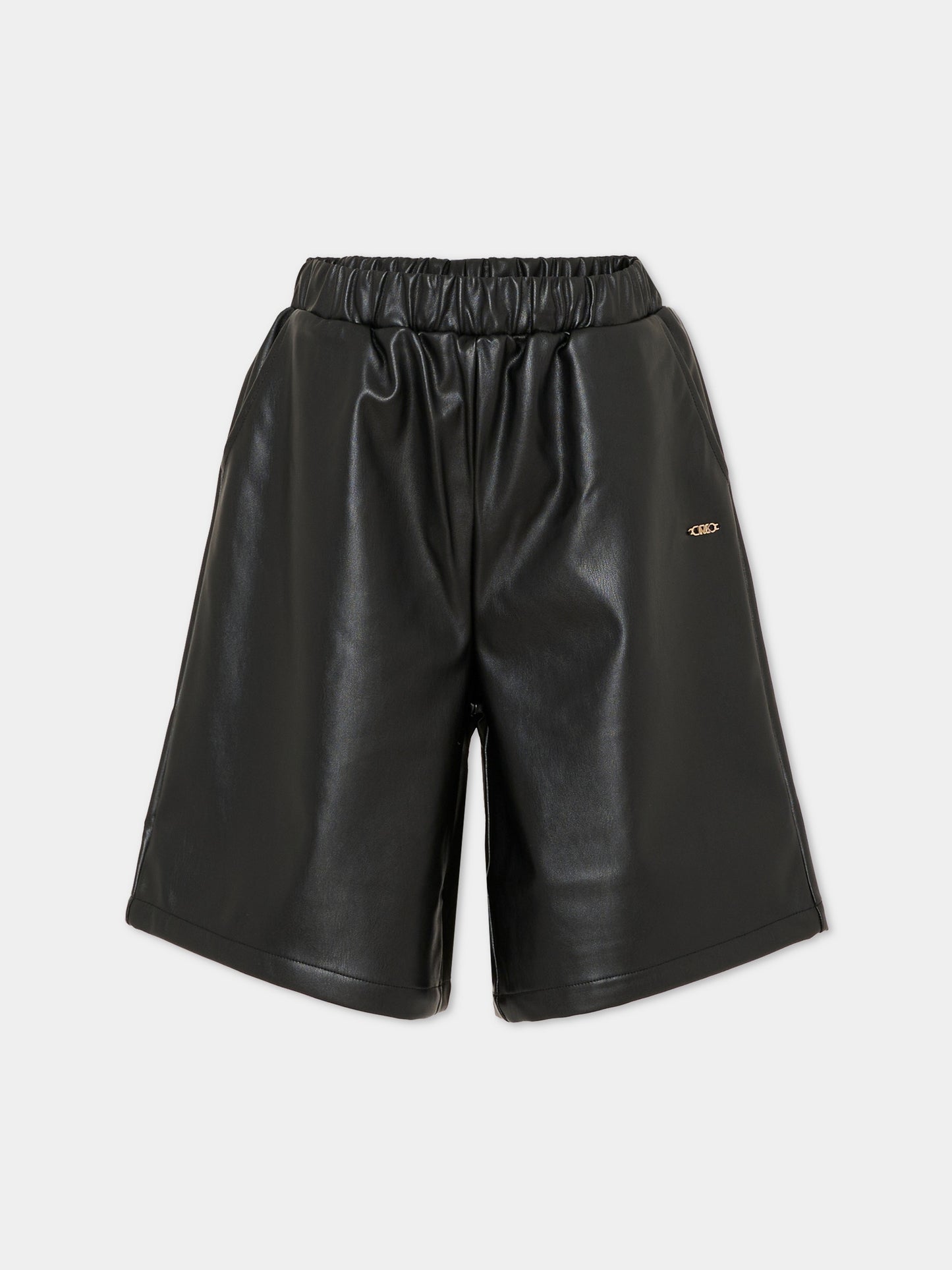 Shorts neri per bambina con logo,Michael Kors,R30441 09B