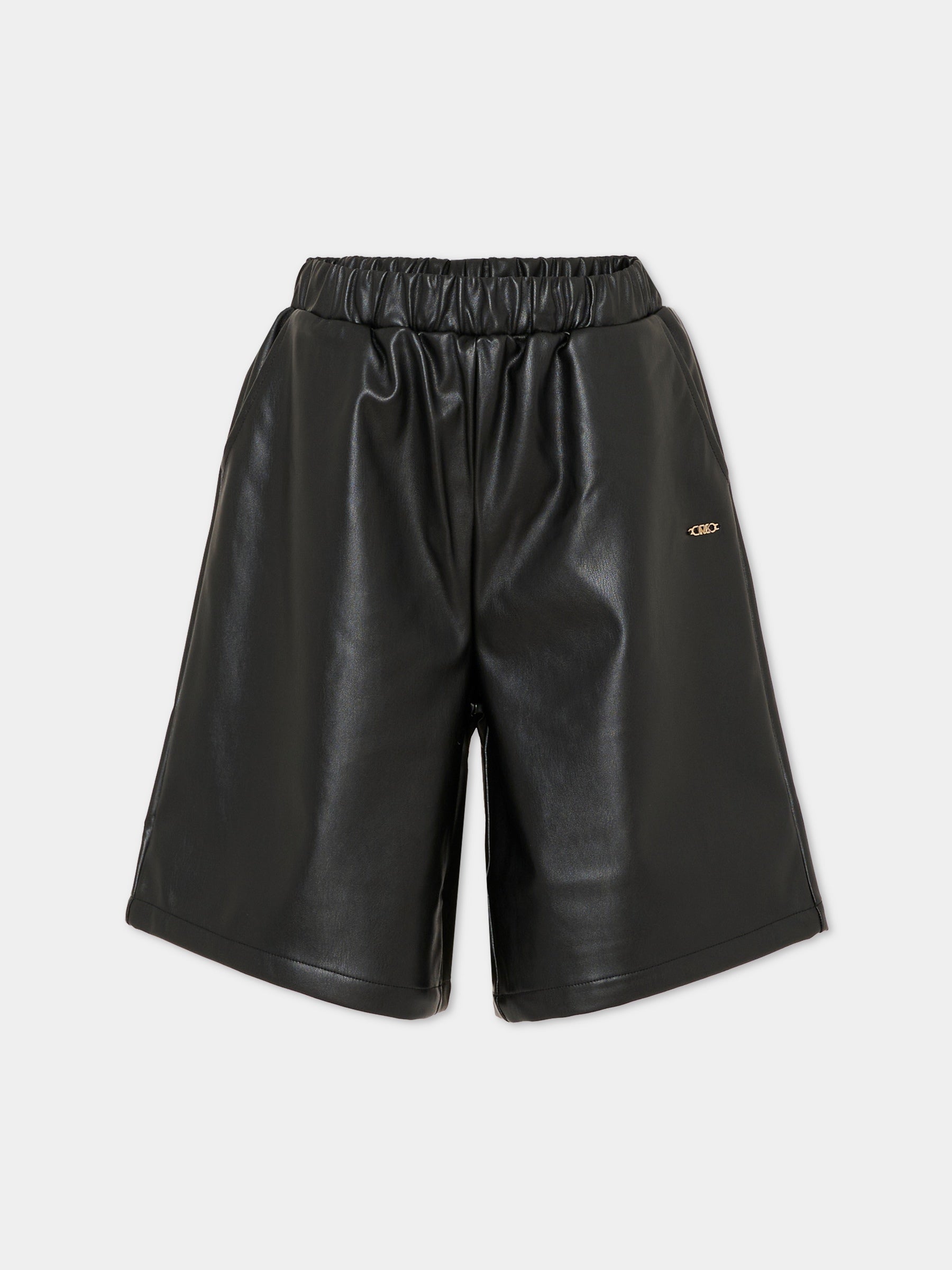 Shorts neri per bambina con logo,Michael Kors,R30441 09B