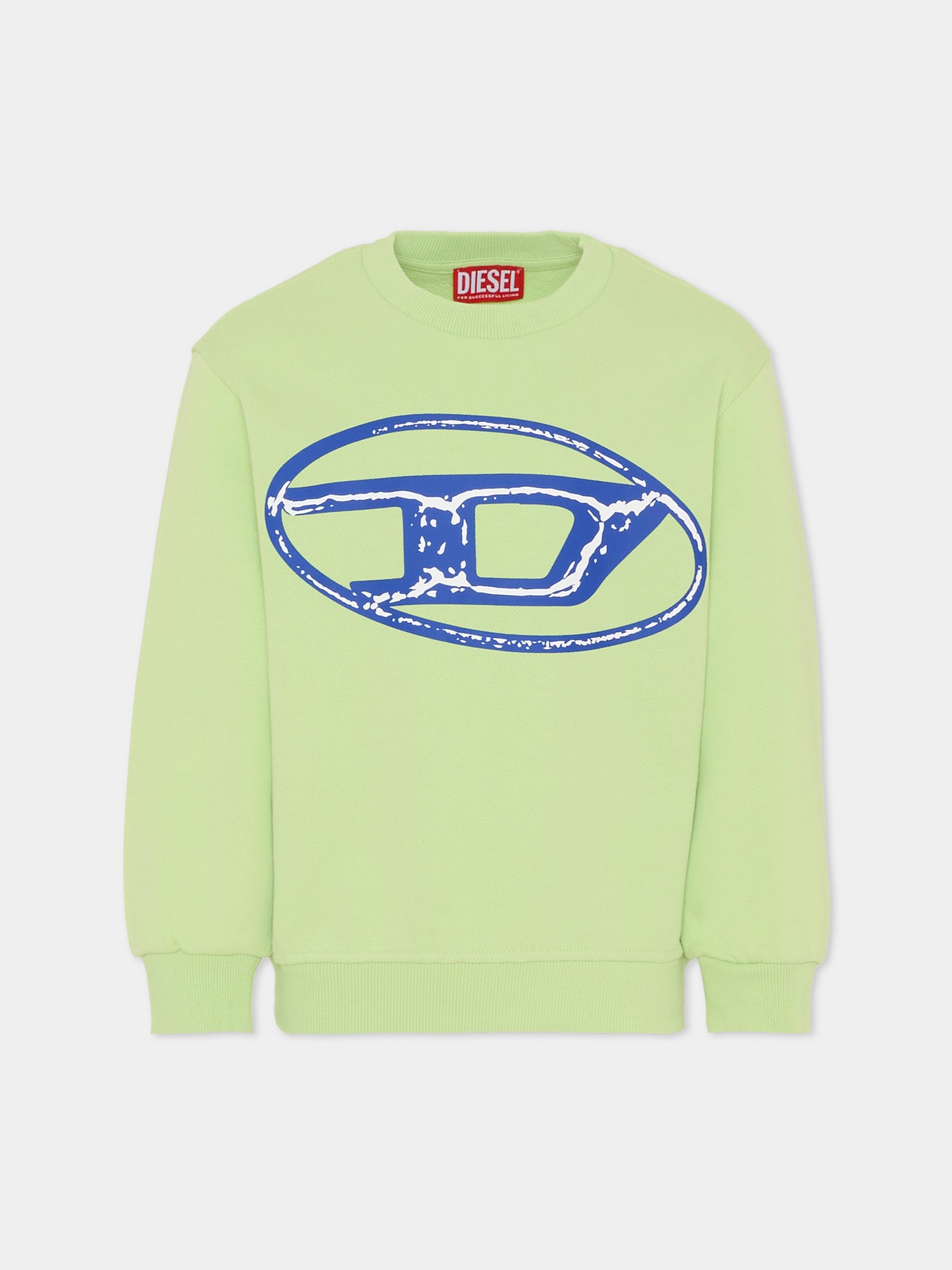 Felpa verde per bambino con logo blu,Diesel,J02488-KYAQK-K504