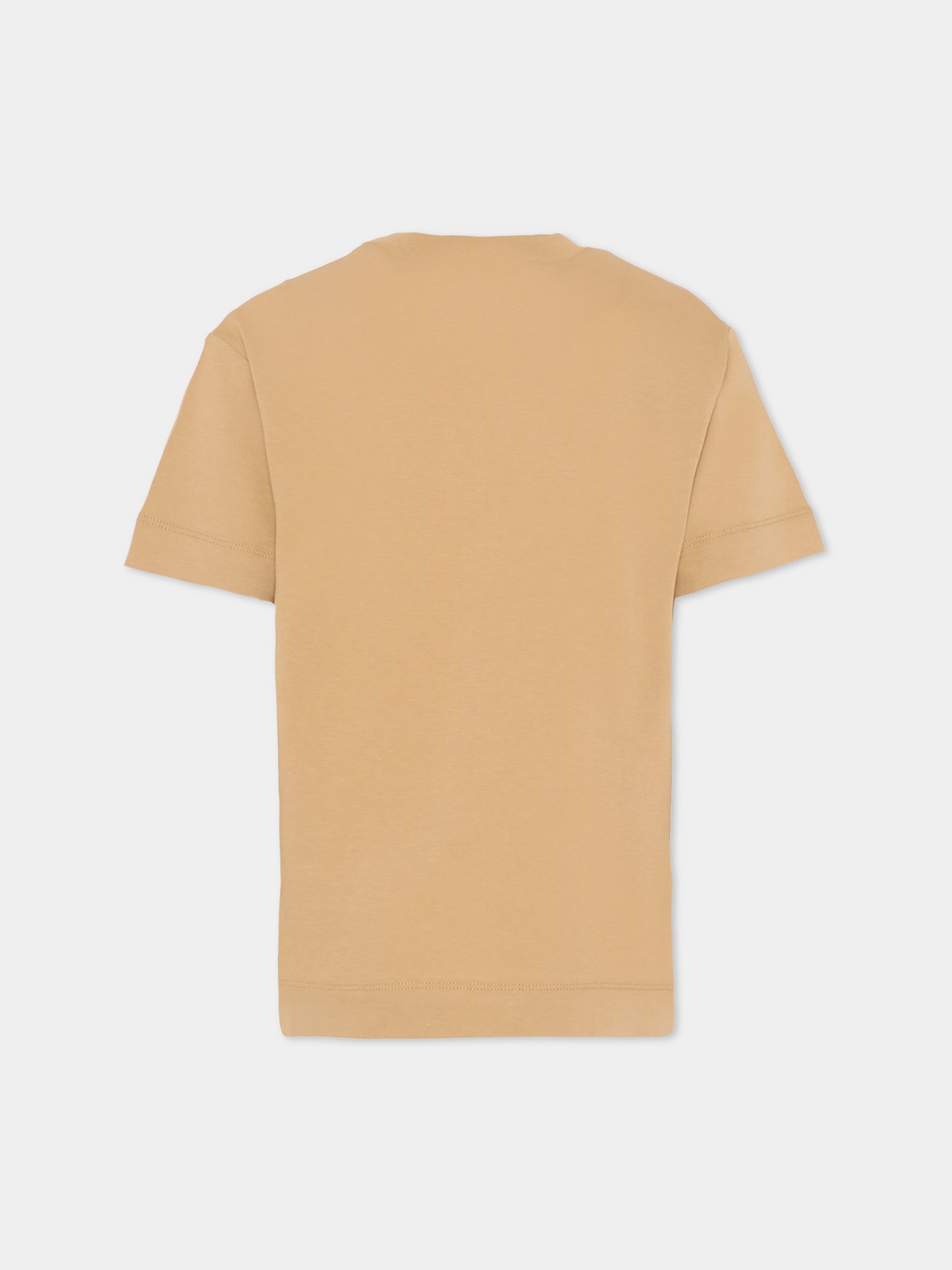 T-shirt beige per bambini con logo nero,Marni Kids,M002MV M00RF 0M715