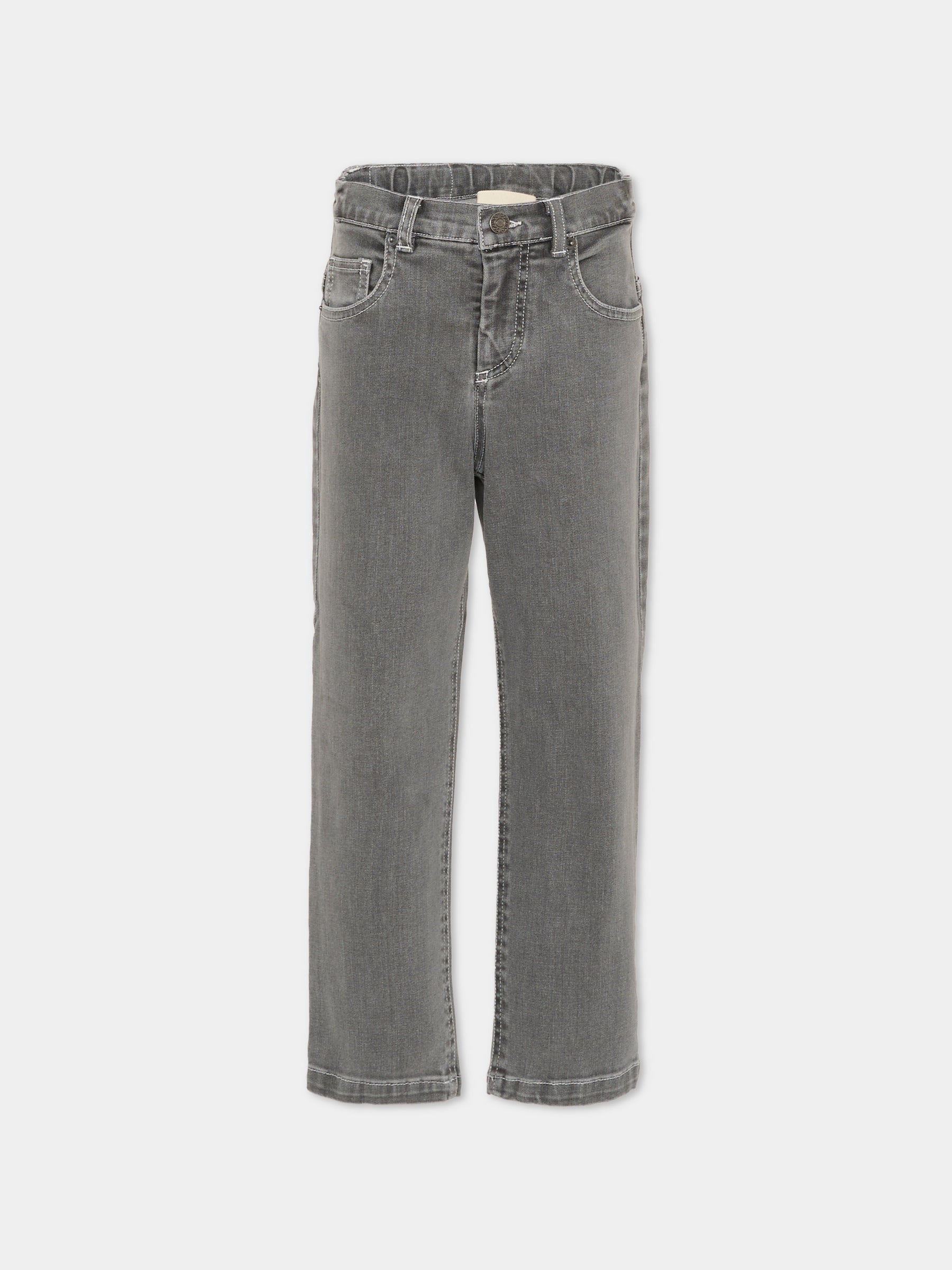 Jeans grigi per bambina con logo,Douuod Kids,DX6P20 Z2869 916