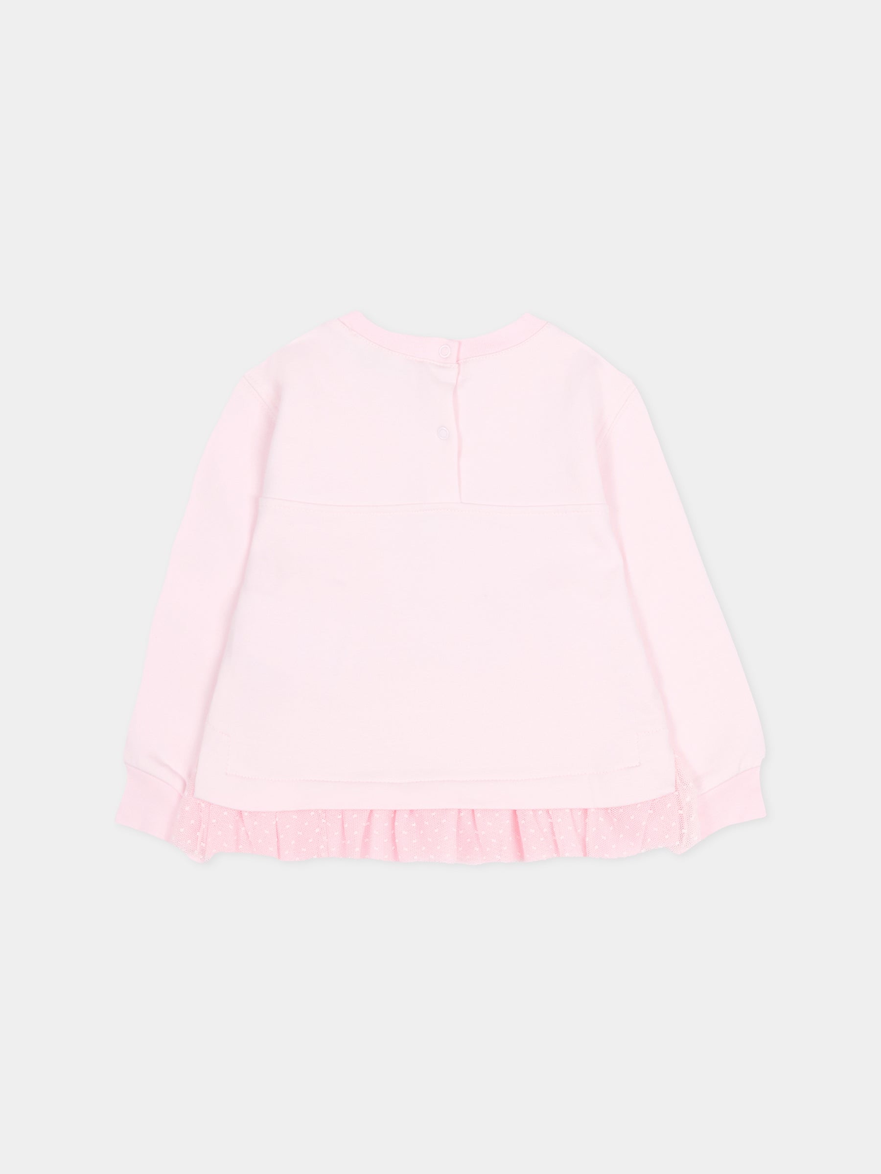 Felpa rosa per neonata con stampa cane,Monnalisa,39F607 6004 0090