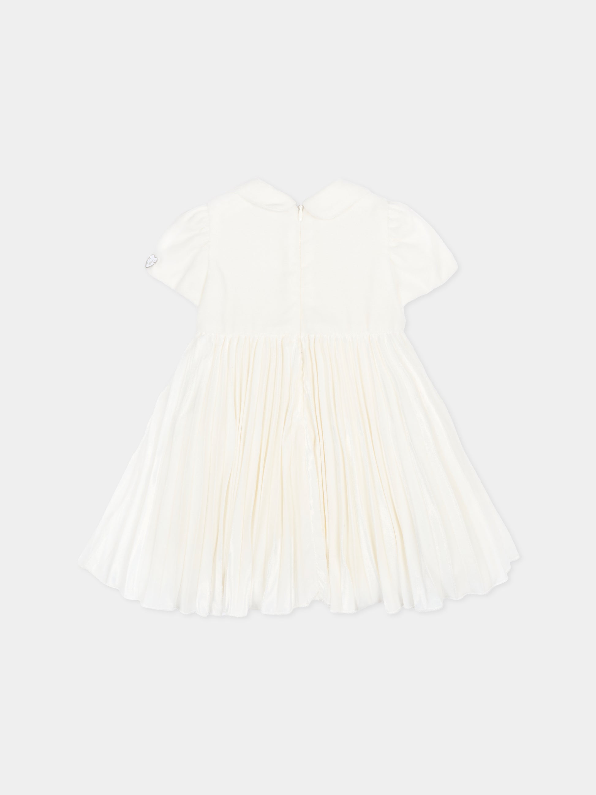 Vestito avorio per neonata con rose,Monnalisa,73F902 6803 0001