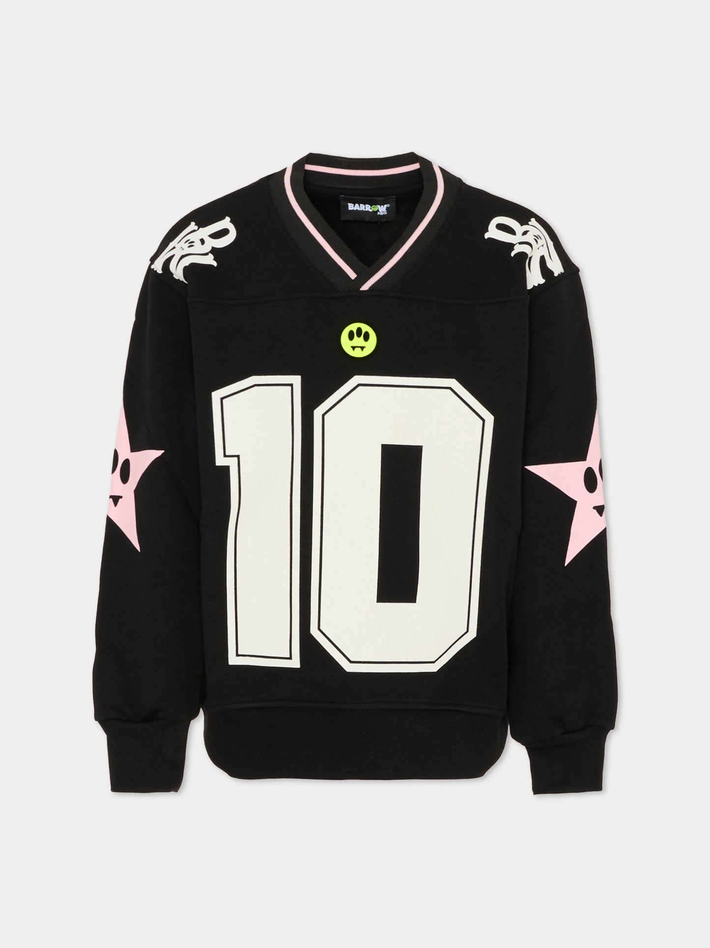 Felpa nera per bambina con logo e stelle,Barrow,F5BKJGSW194 110