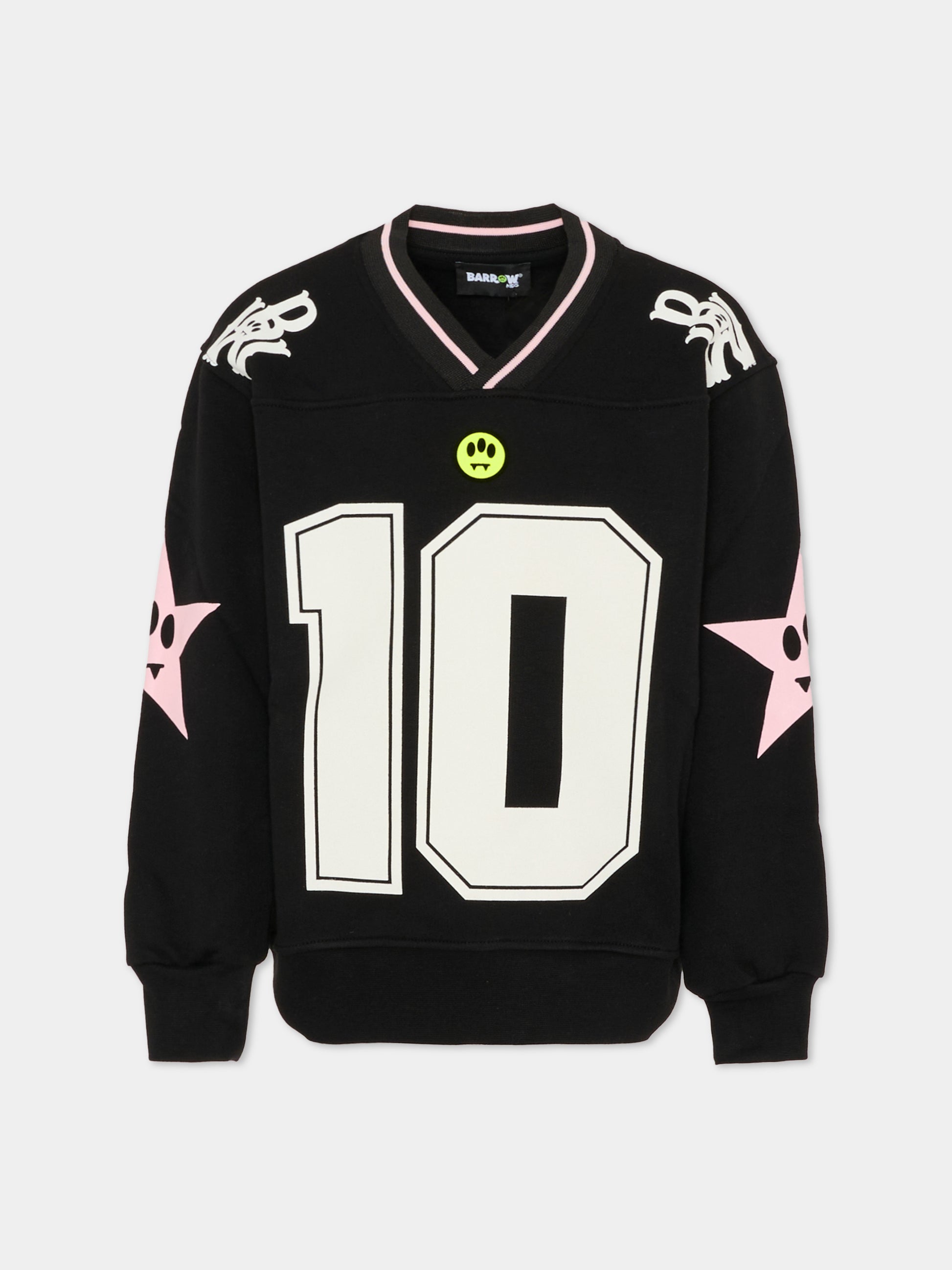 Felpa nera per bambina con logo e stelle,Barrow,F5BKJGSW194 110